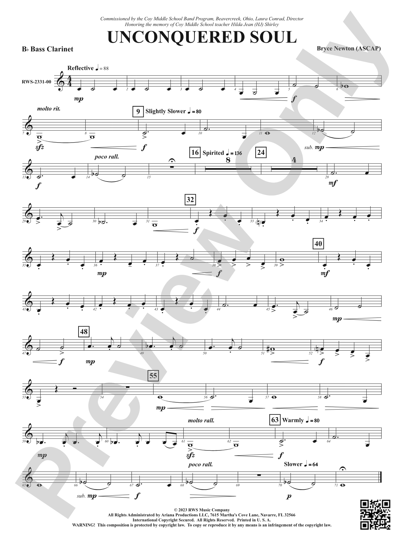 Unconquered Soul: B-flat Bass Clarinet