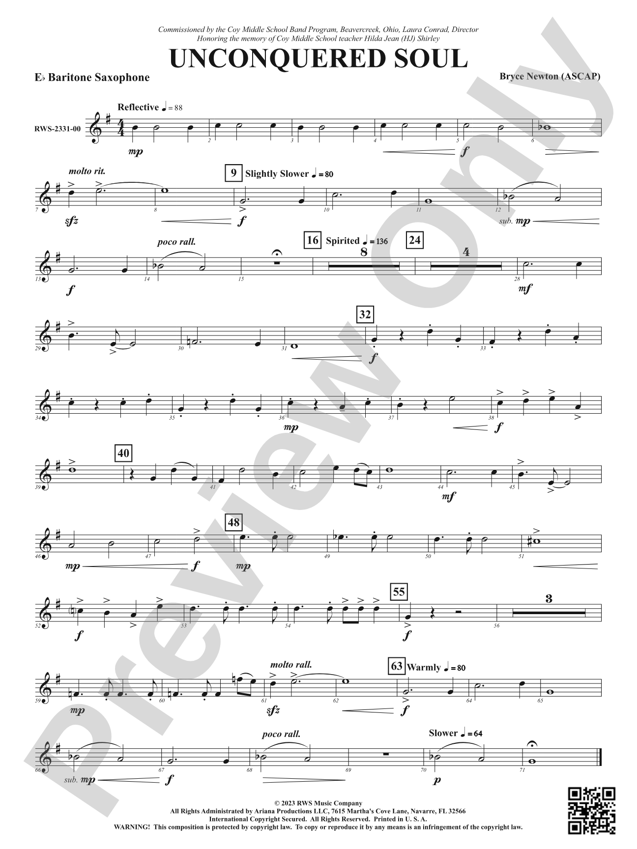 Unconquered Soul: E-flat Baritone Saxophone