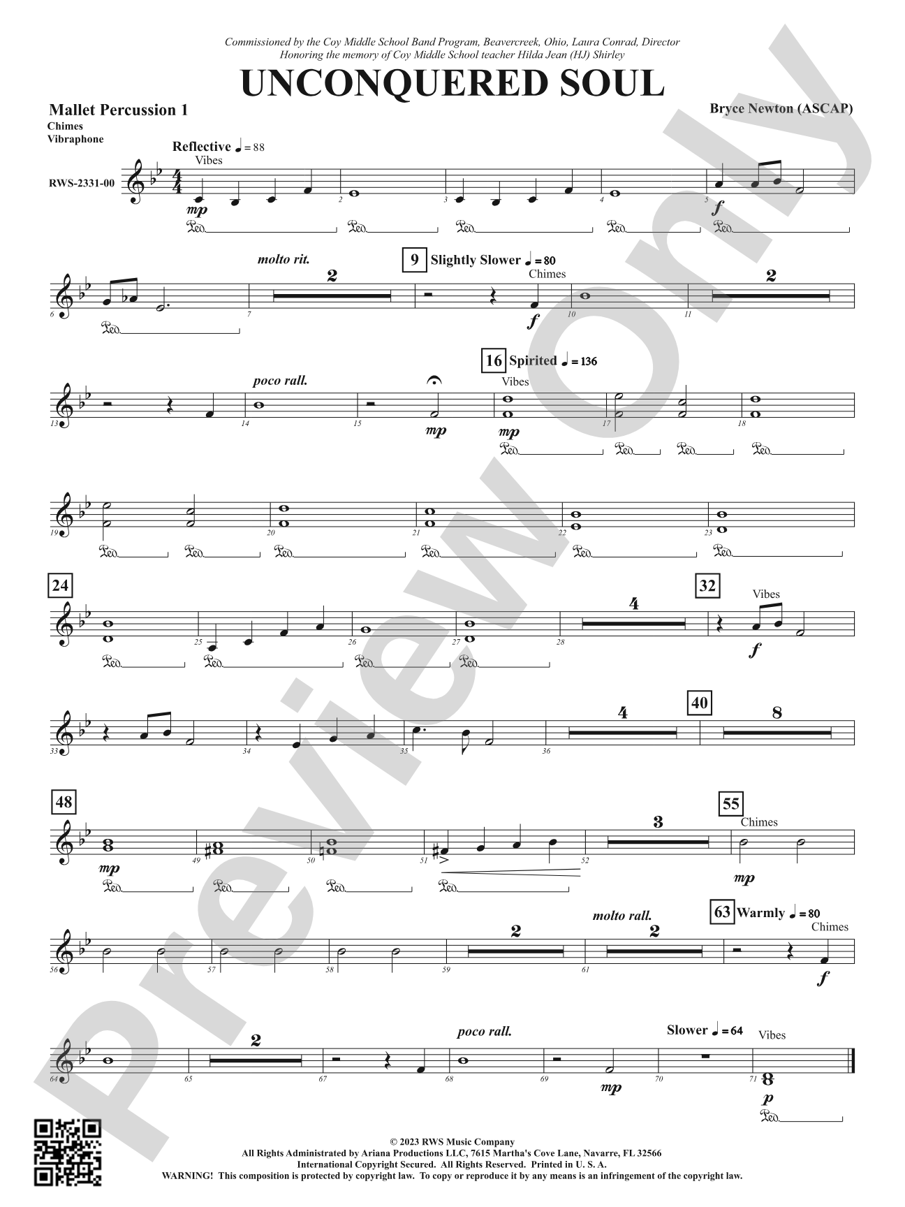 Unconquered Soul: 1st Mallet Percussion
