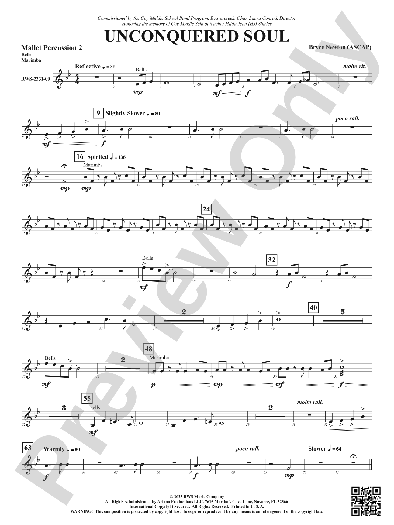 Unconquered Soul: 2nd Mallet Percussion