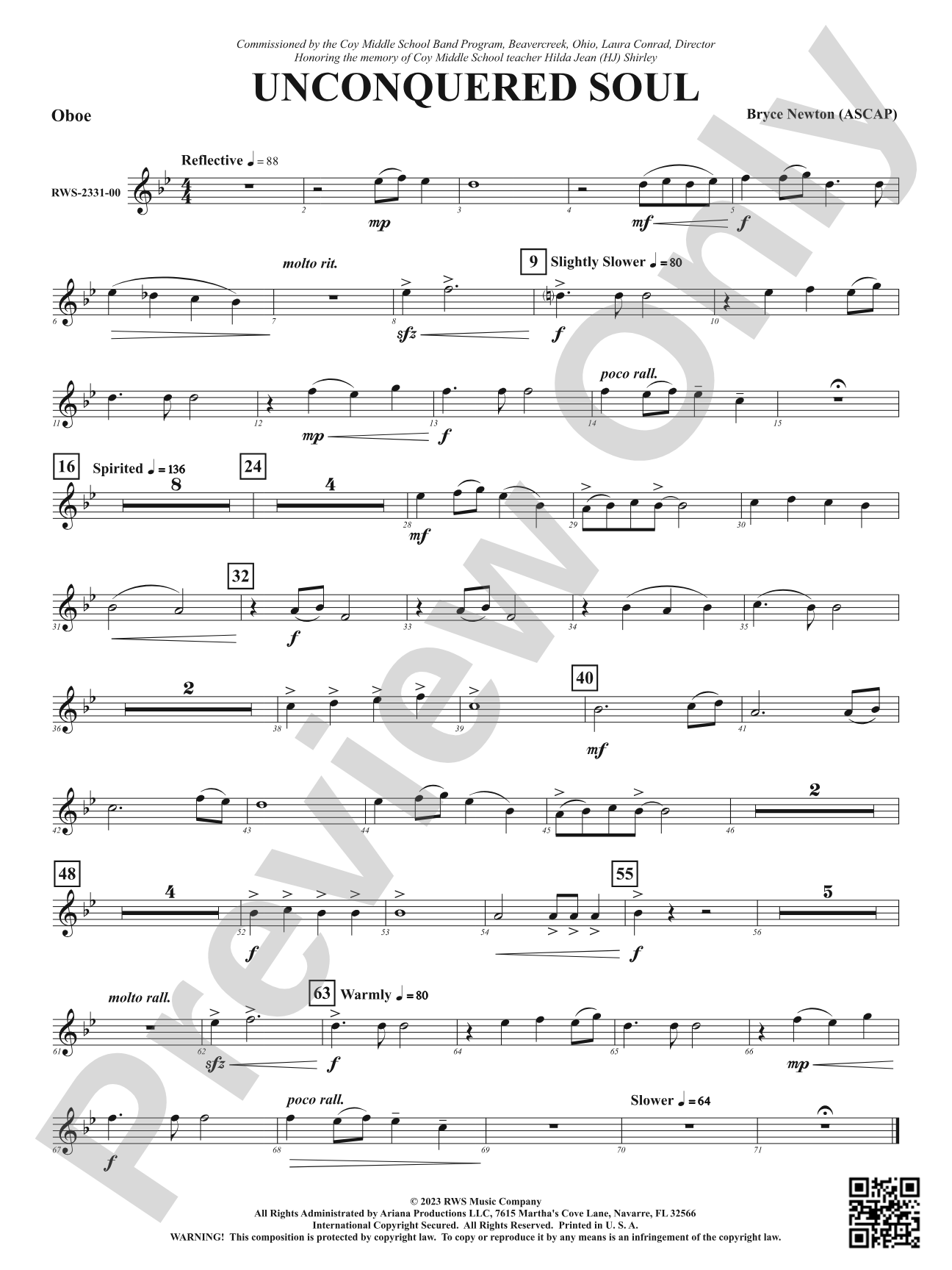 Unconquered Soul: Oboe