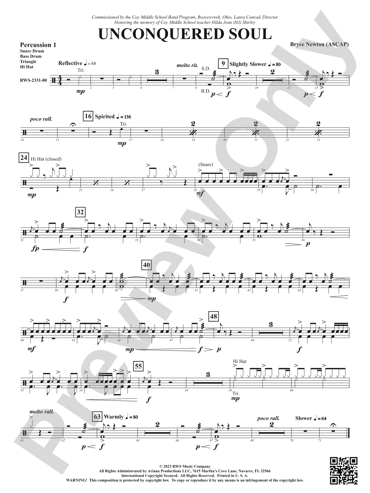 Unconquered Soul: 1st Percussion