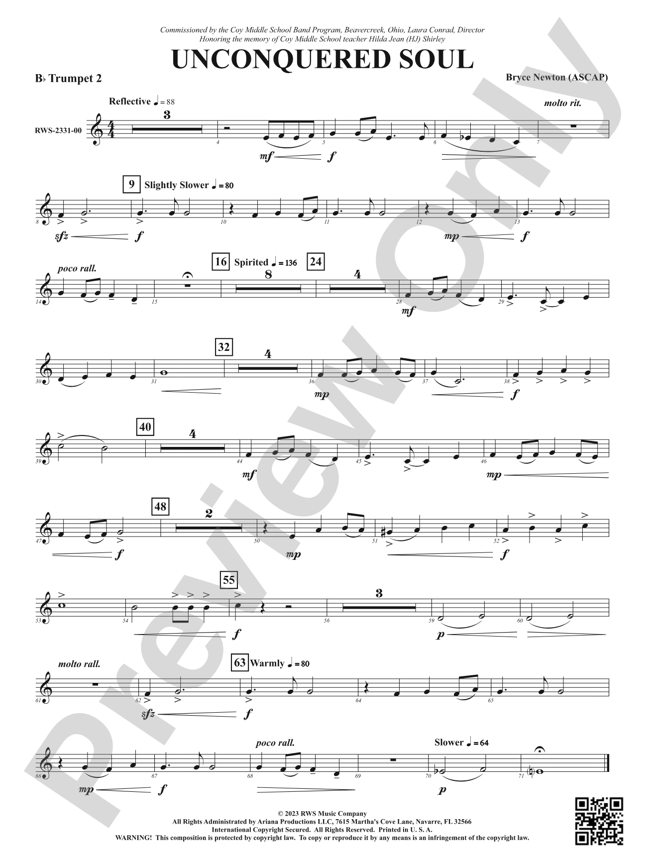 Unconquered Soul: 2nd B-flat Trumpet