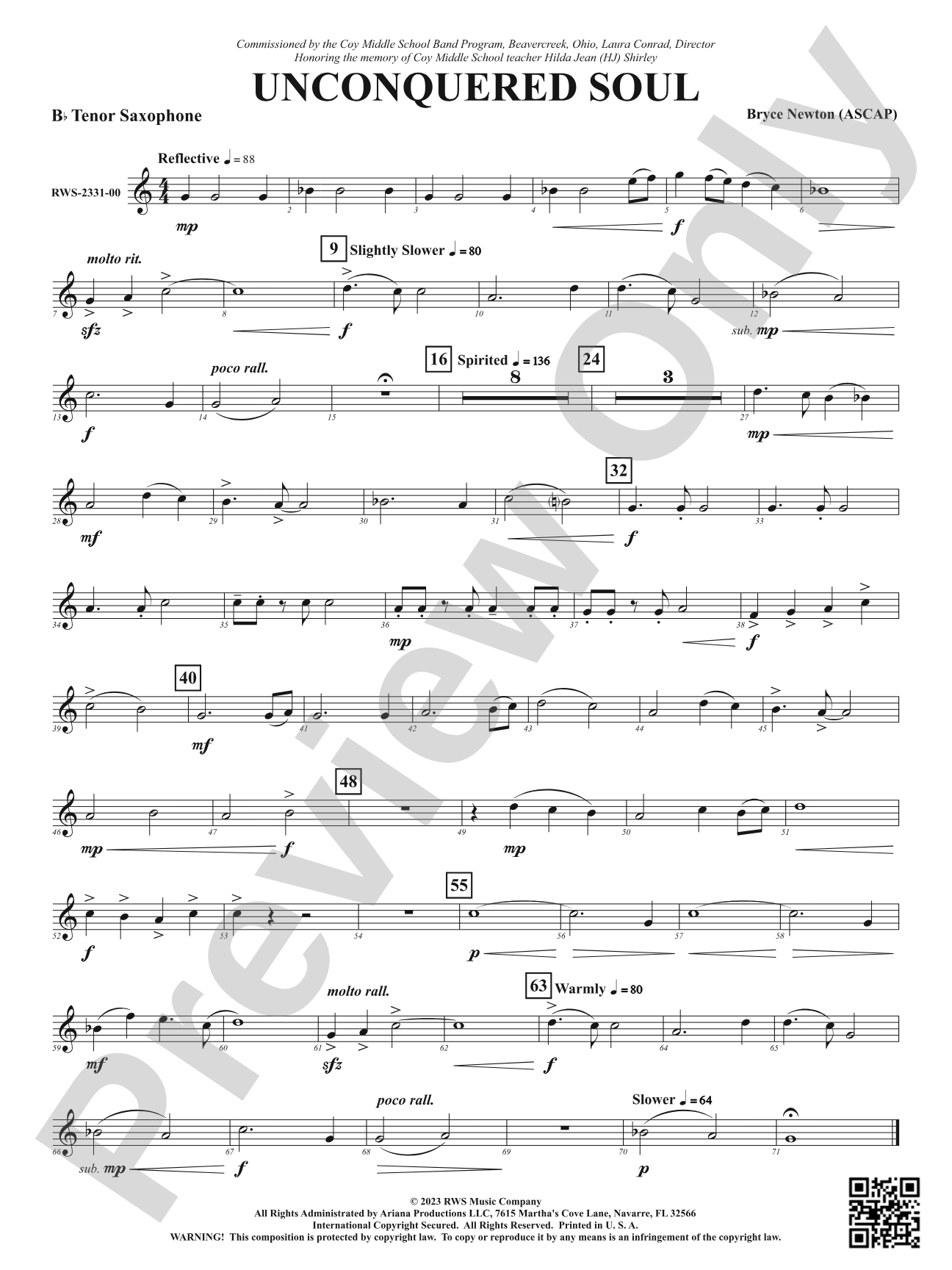 Unconquered Soul: B-flat Tenor Saxophone