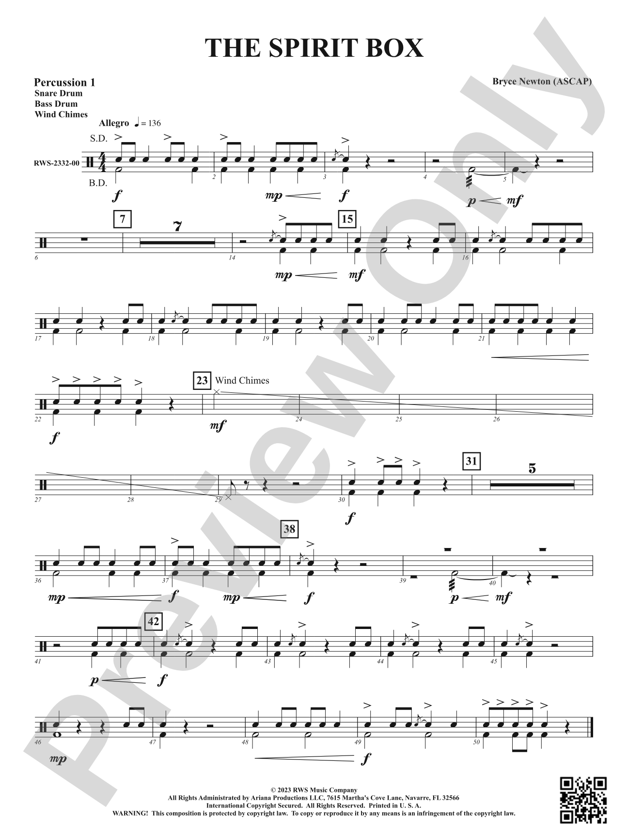 The Spirit Box: 1st Percussion