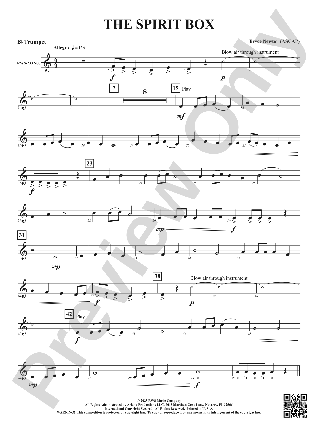 The Spirit Box: 1st B-flat Trumpet