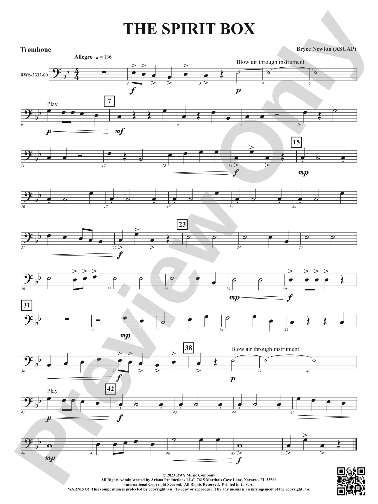 The Spirit Box: 1st Trombone