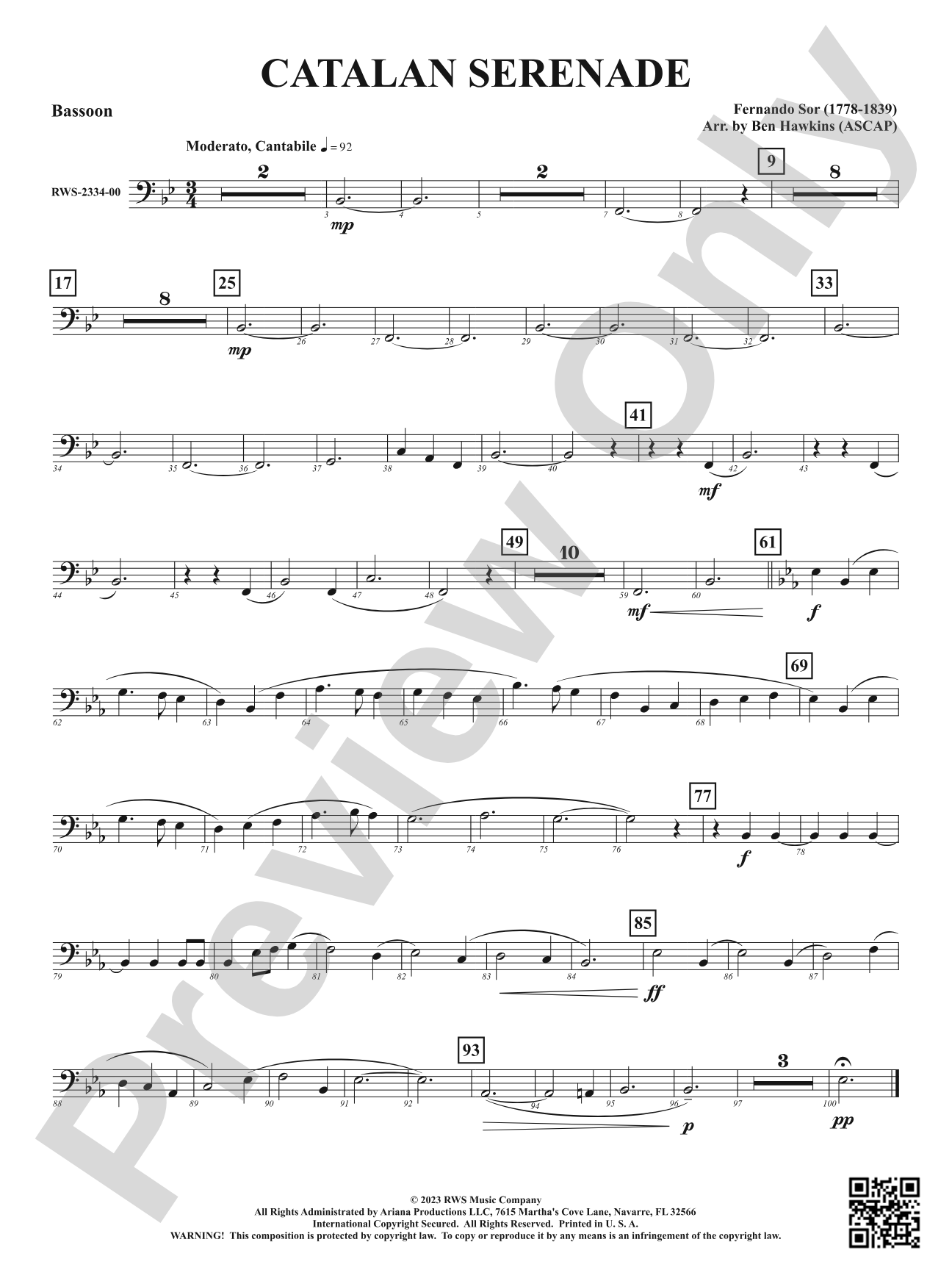 Catalan Serenade: Bassoon