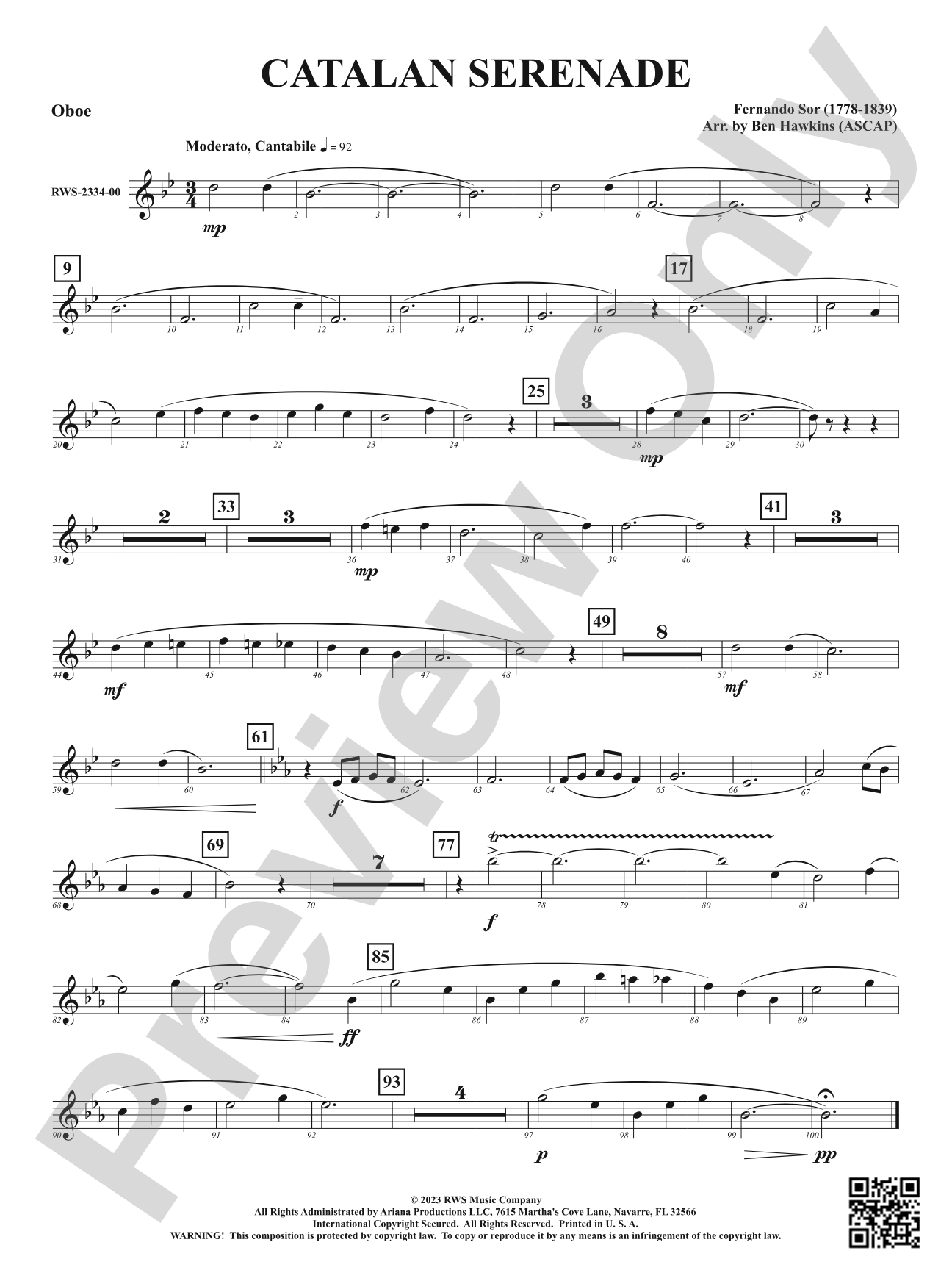 Catalan Serenade: Oboe