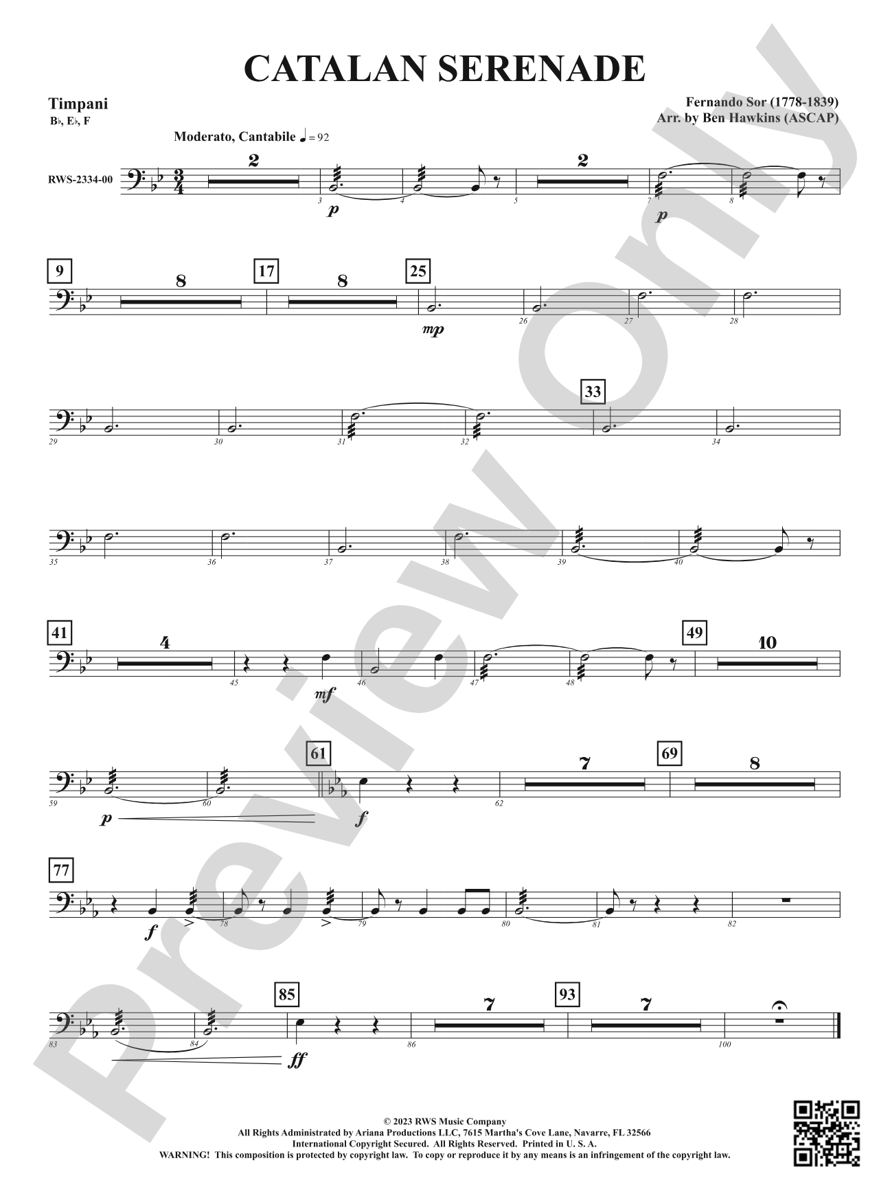 Catalan Serenade: Timpani