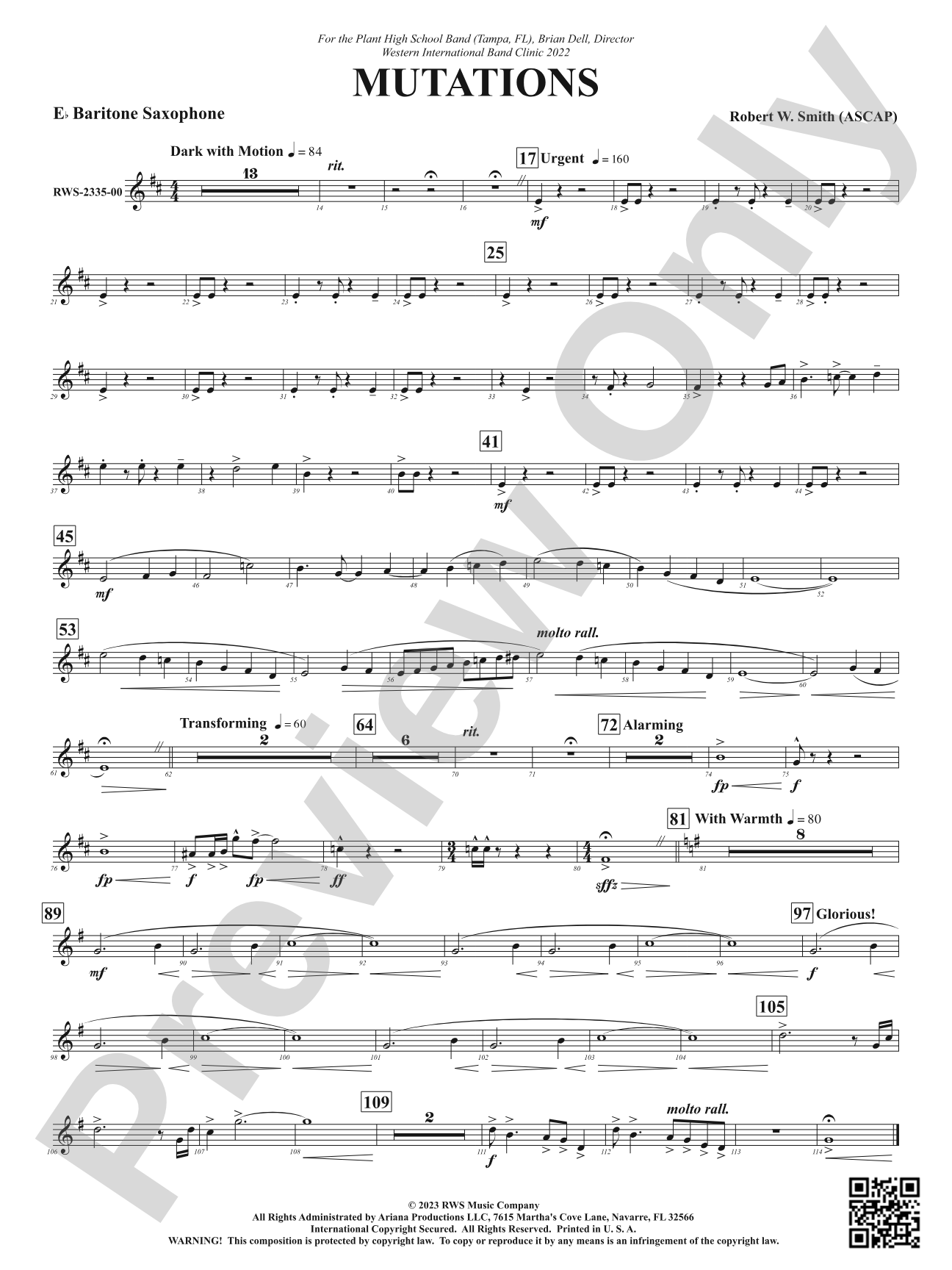 Mutations: E-flat Baritone Saxophone