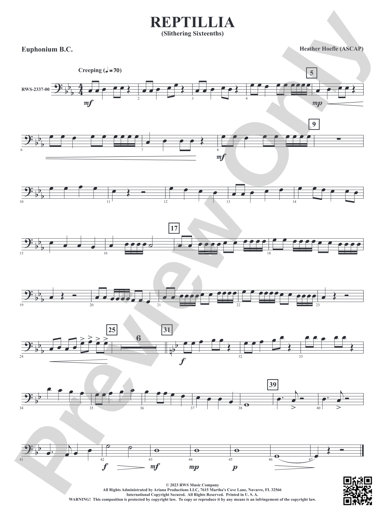 Reptillia - Slithering Sixteenths: Baritone B.C.