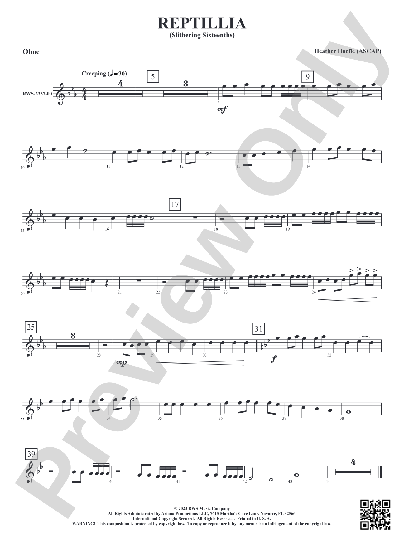 Reptillia - Slithering Sixteenths: Oboe