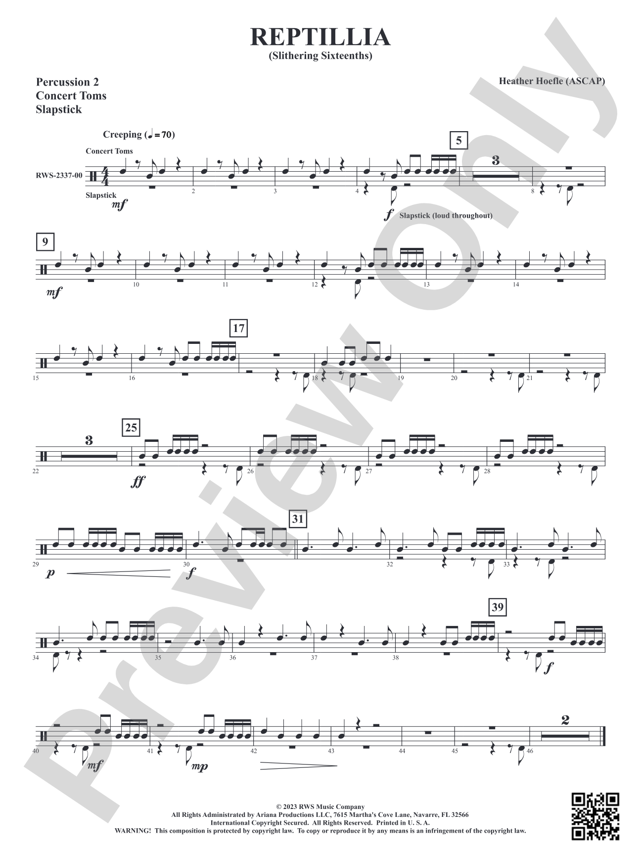 Reptillia - Slithering Sixteenths: 2nd Percussion