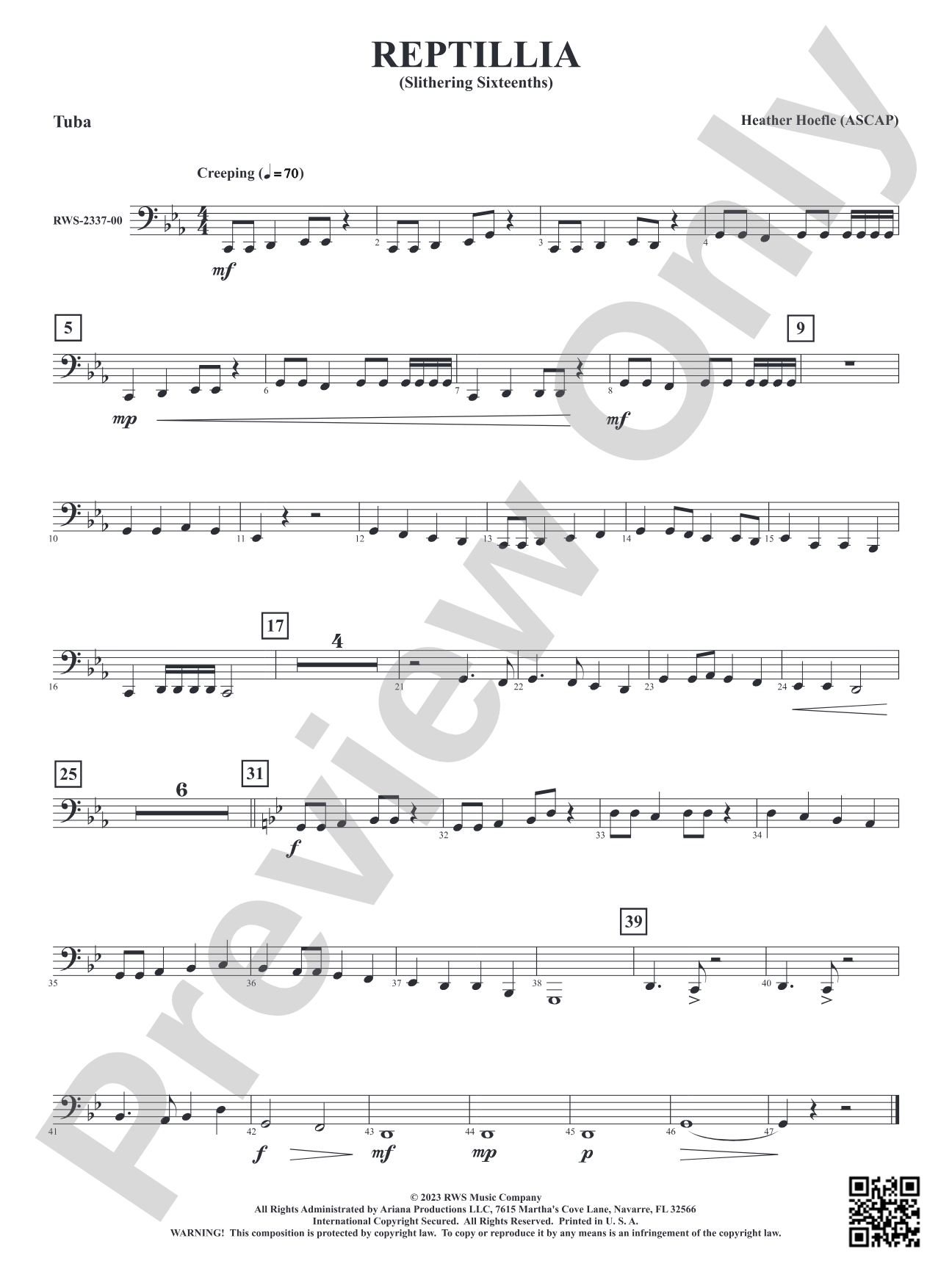 Reptillia - Slithering Sixteenths: Tuba