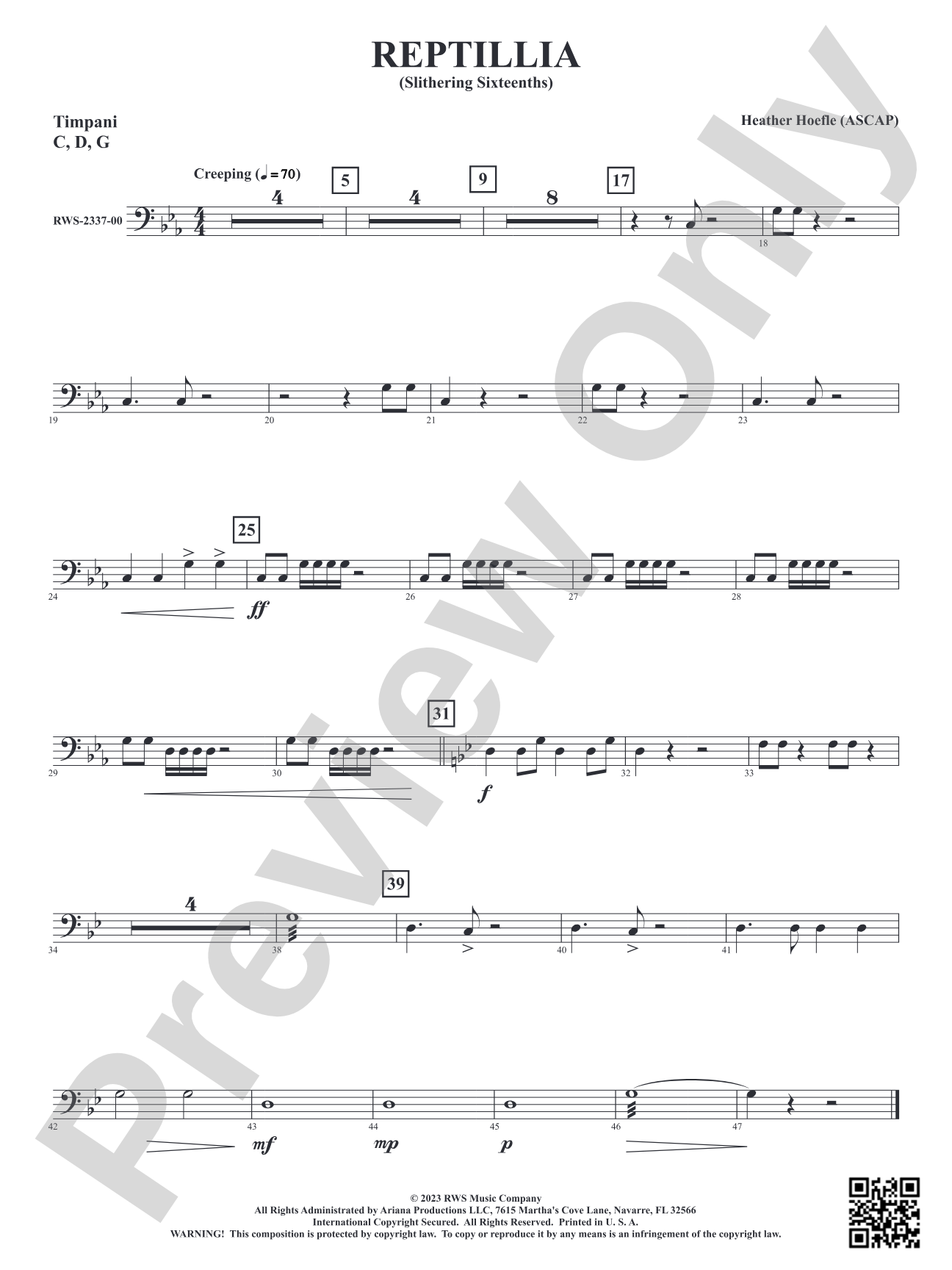 Reptillia - Slithering Sixteenths: Timpani