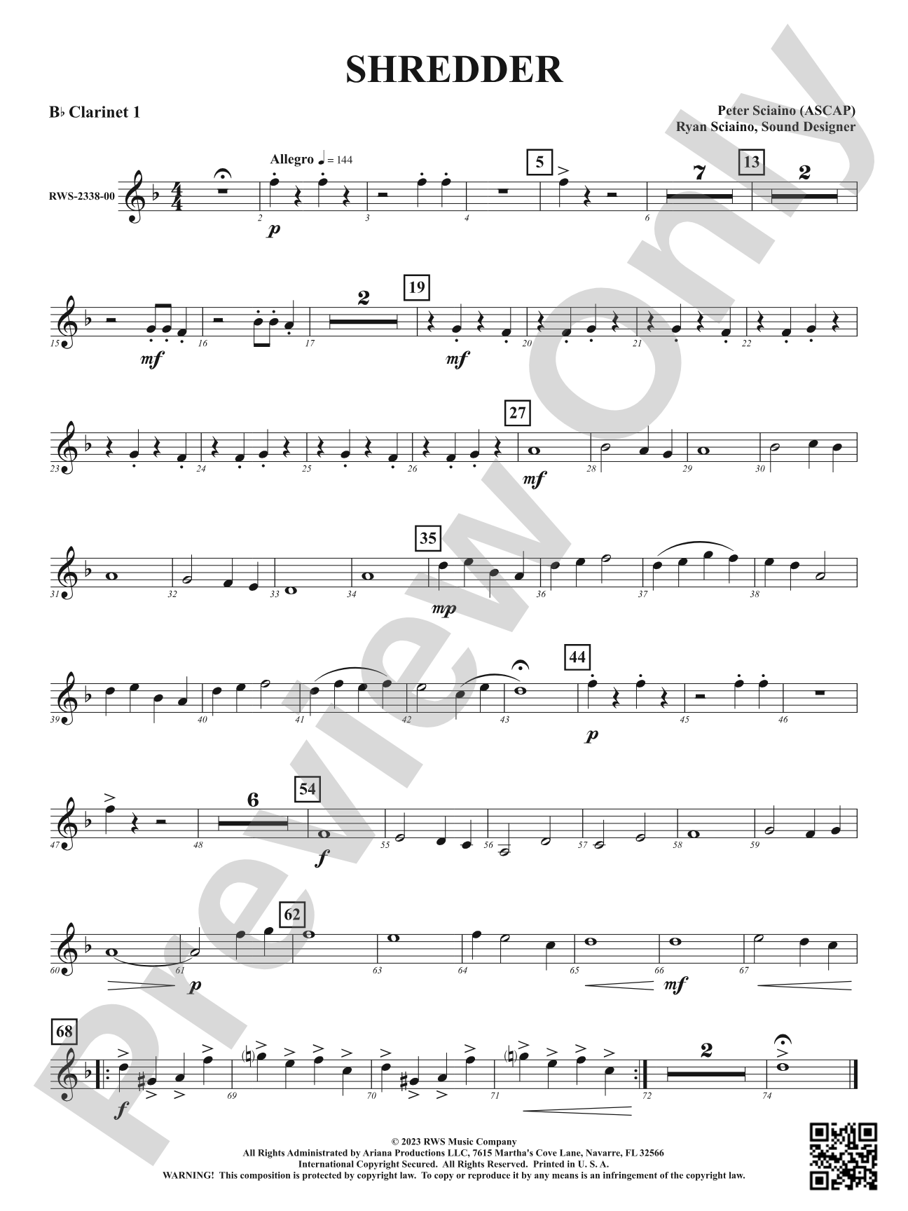 Shredder: 1st B-flat Clarinet