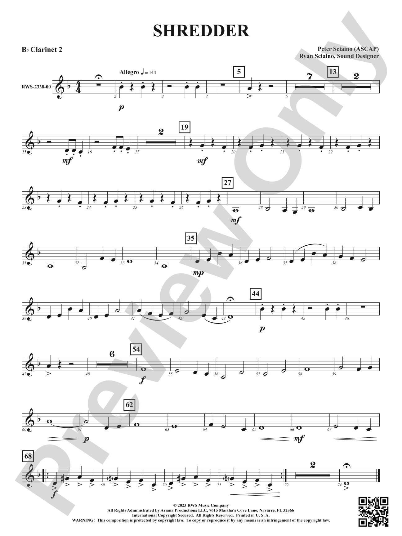 Shredder: 2nd B-flat Clarinet