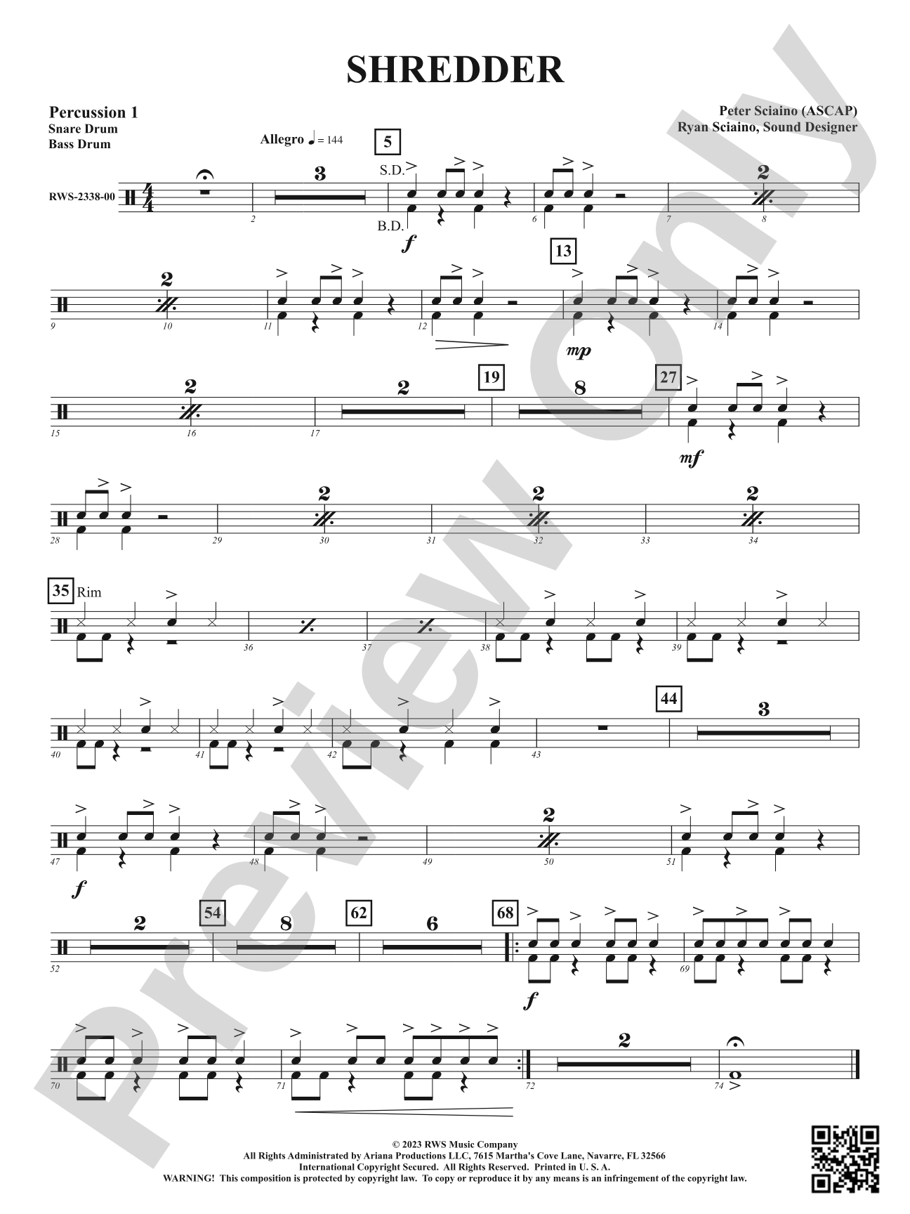 Shredder: 1st Percussion
