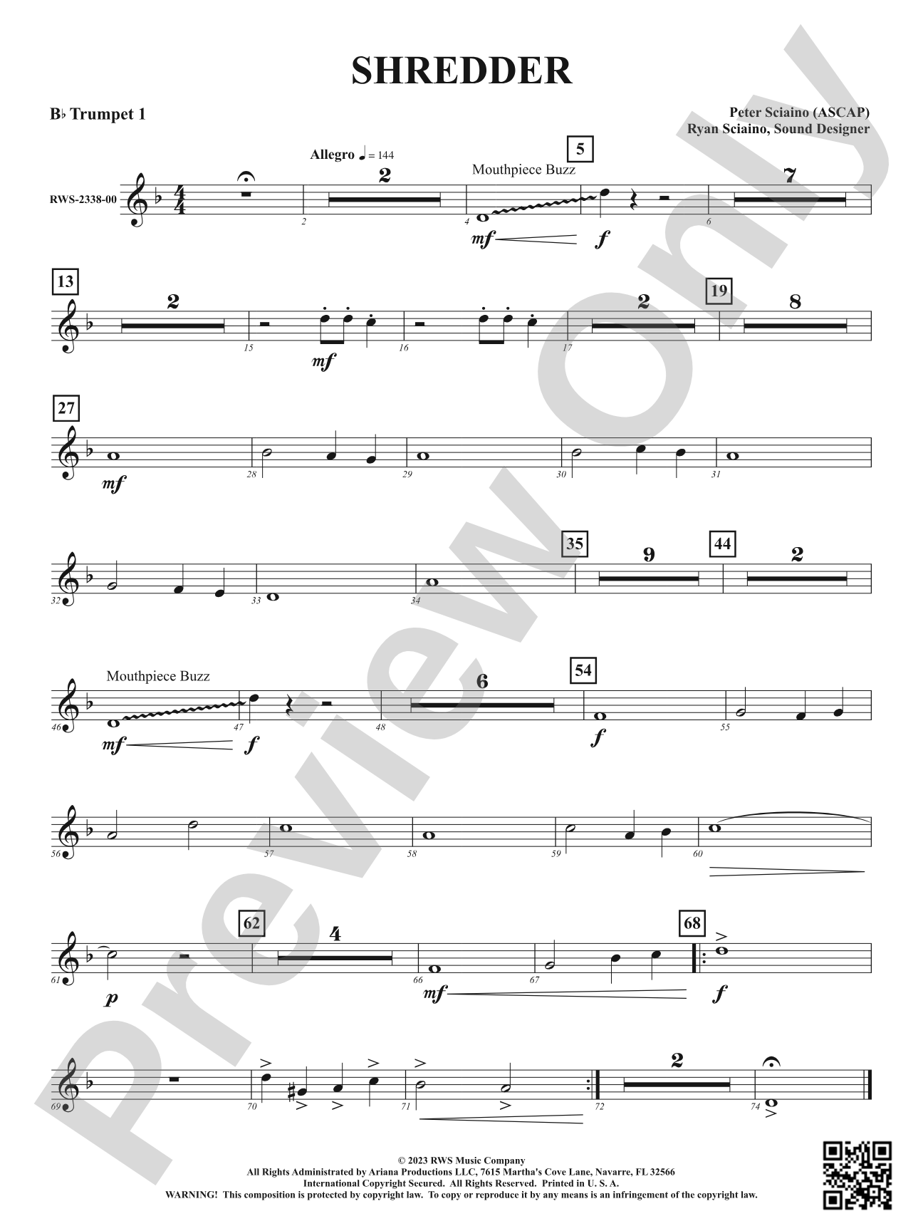 Shredder: 1st B-flat Trumpet