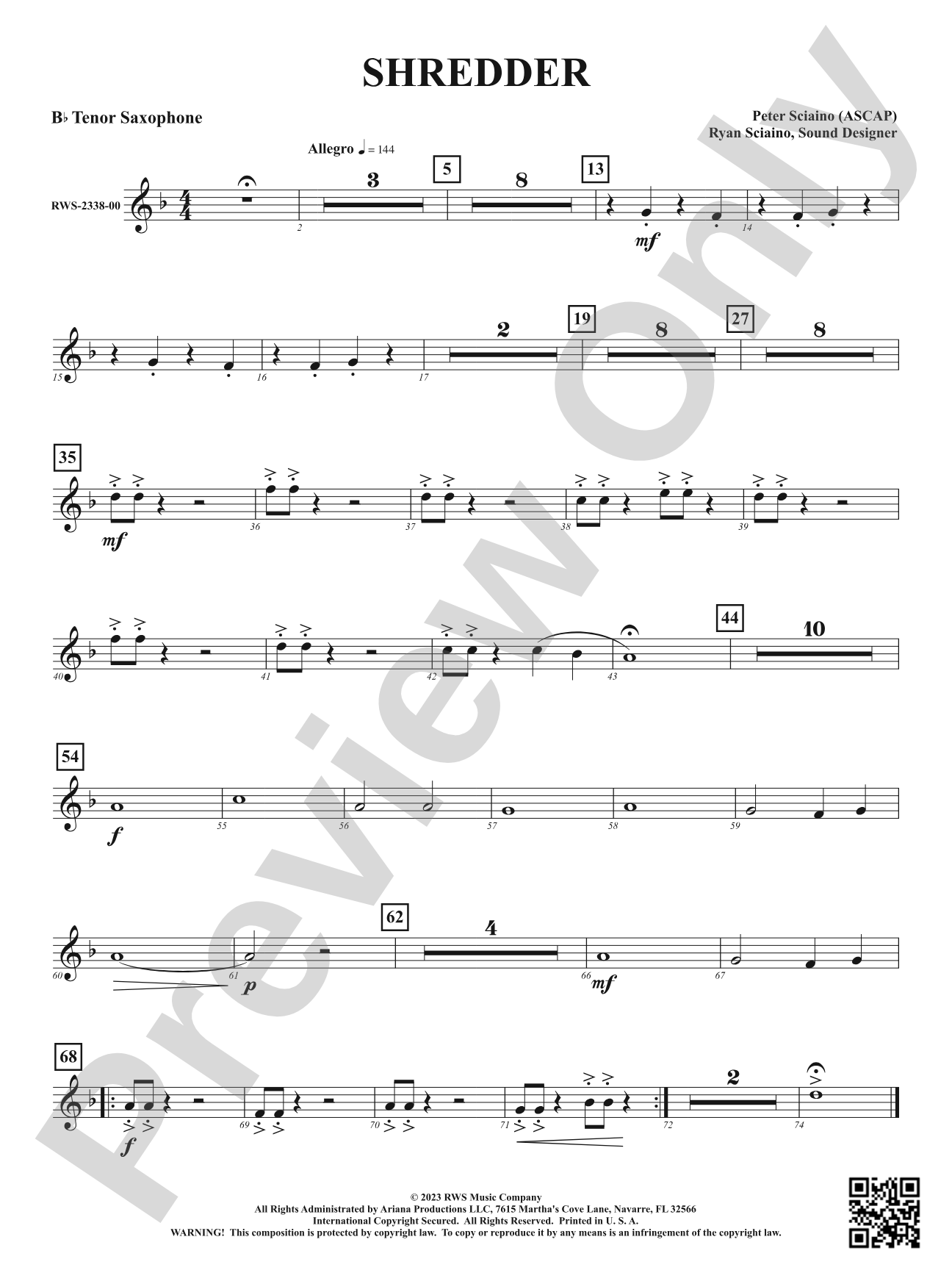 Shredder: B-flat Tenor Saxophone