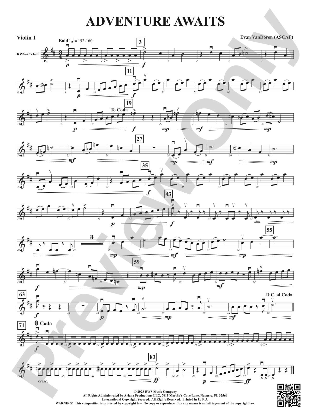 Adventure Awaits: 1st Violin