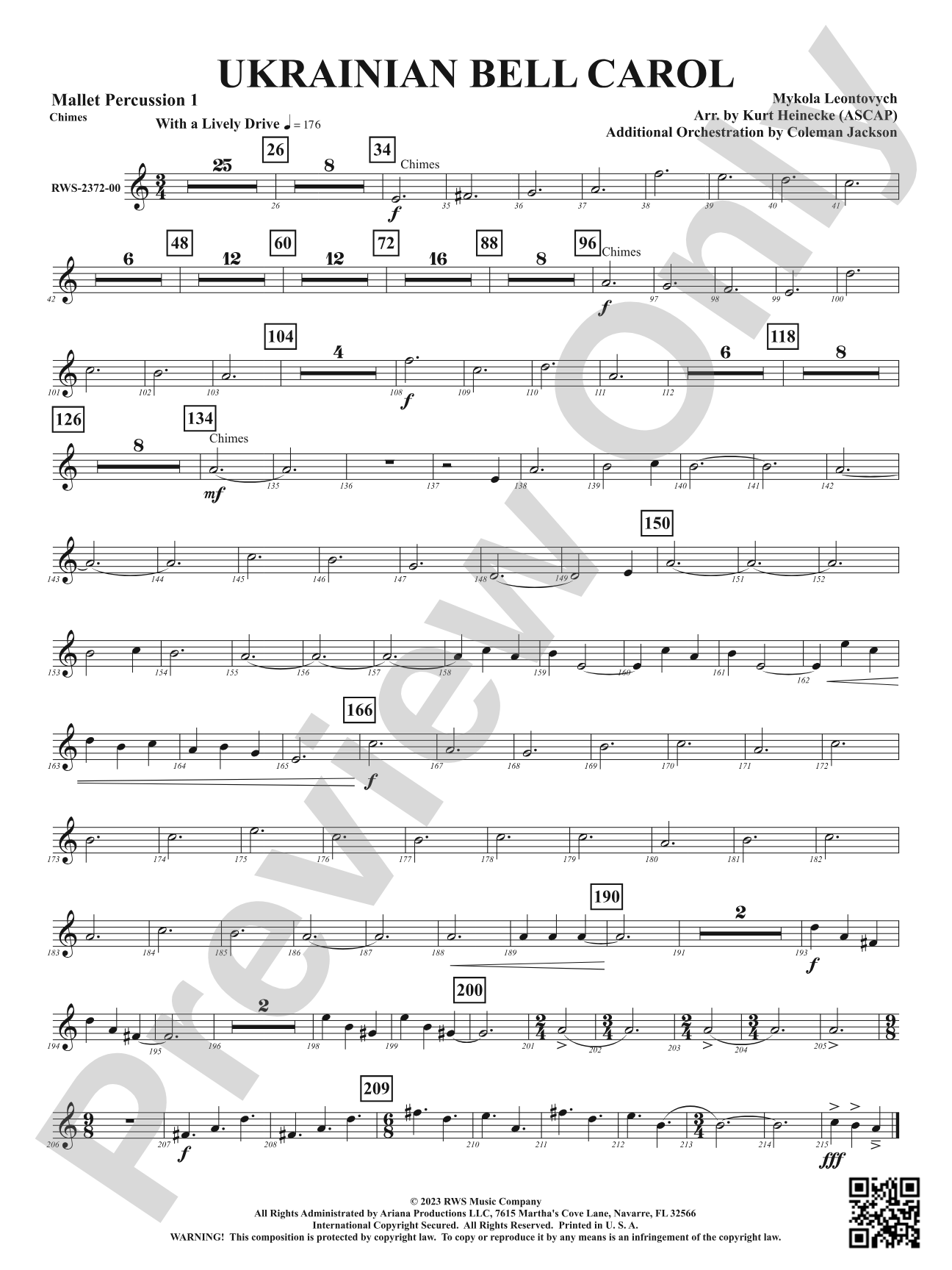 Ukrainian Bell Carol: 1st Mallet Percussion