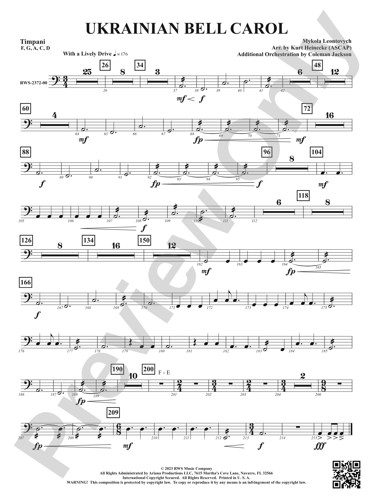 Ukrainian Bell Carol: Timpani