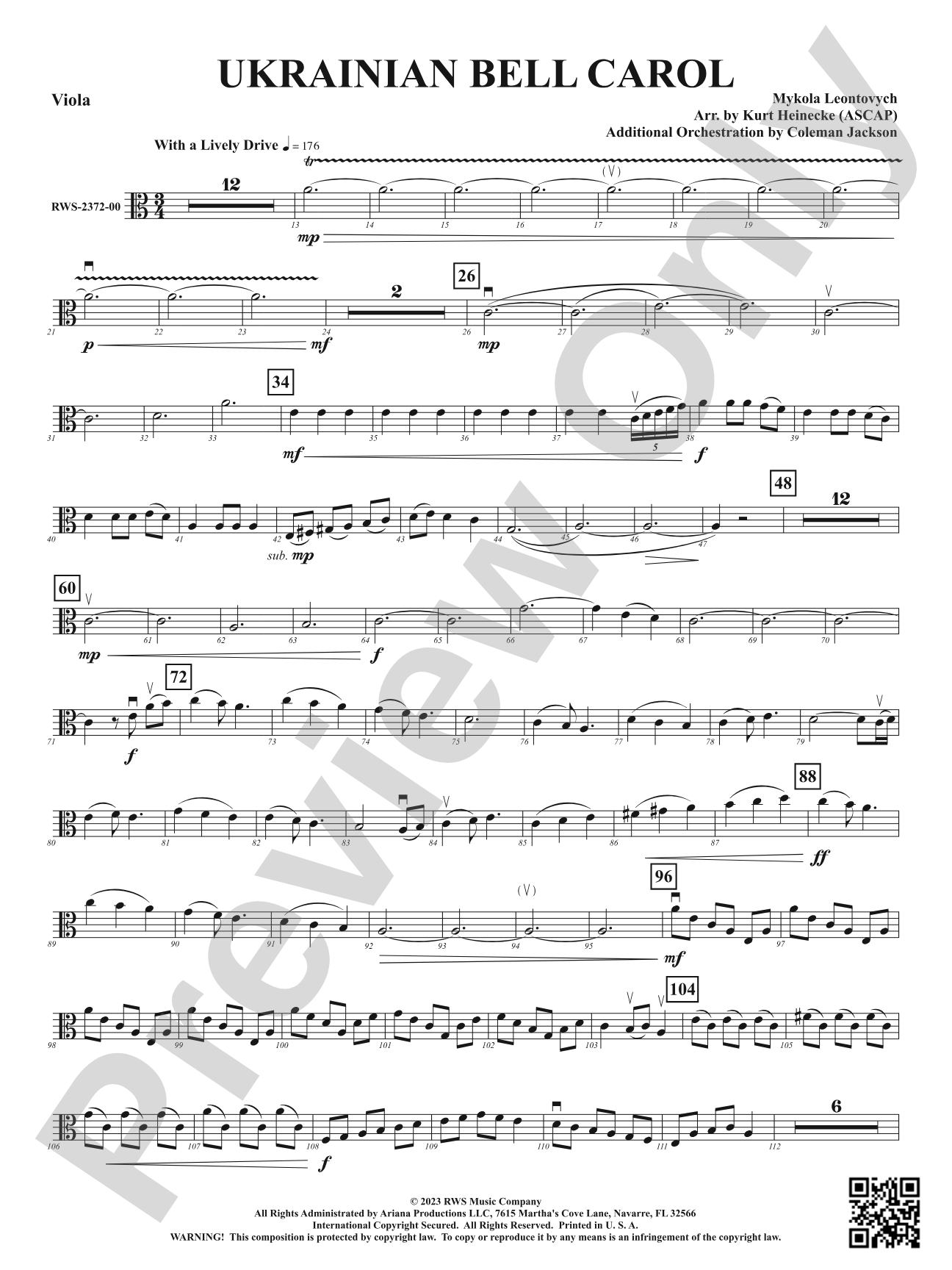Ukrainian Bell Carol: Viola
