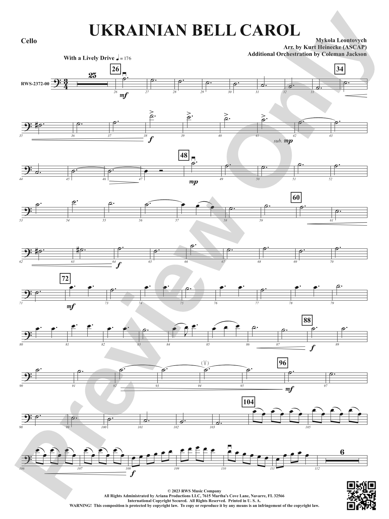 Ukrainian Bell Carol: Cello