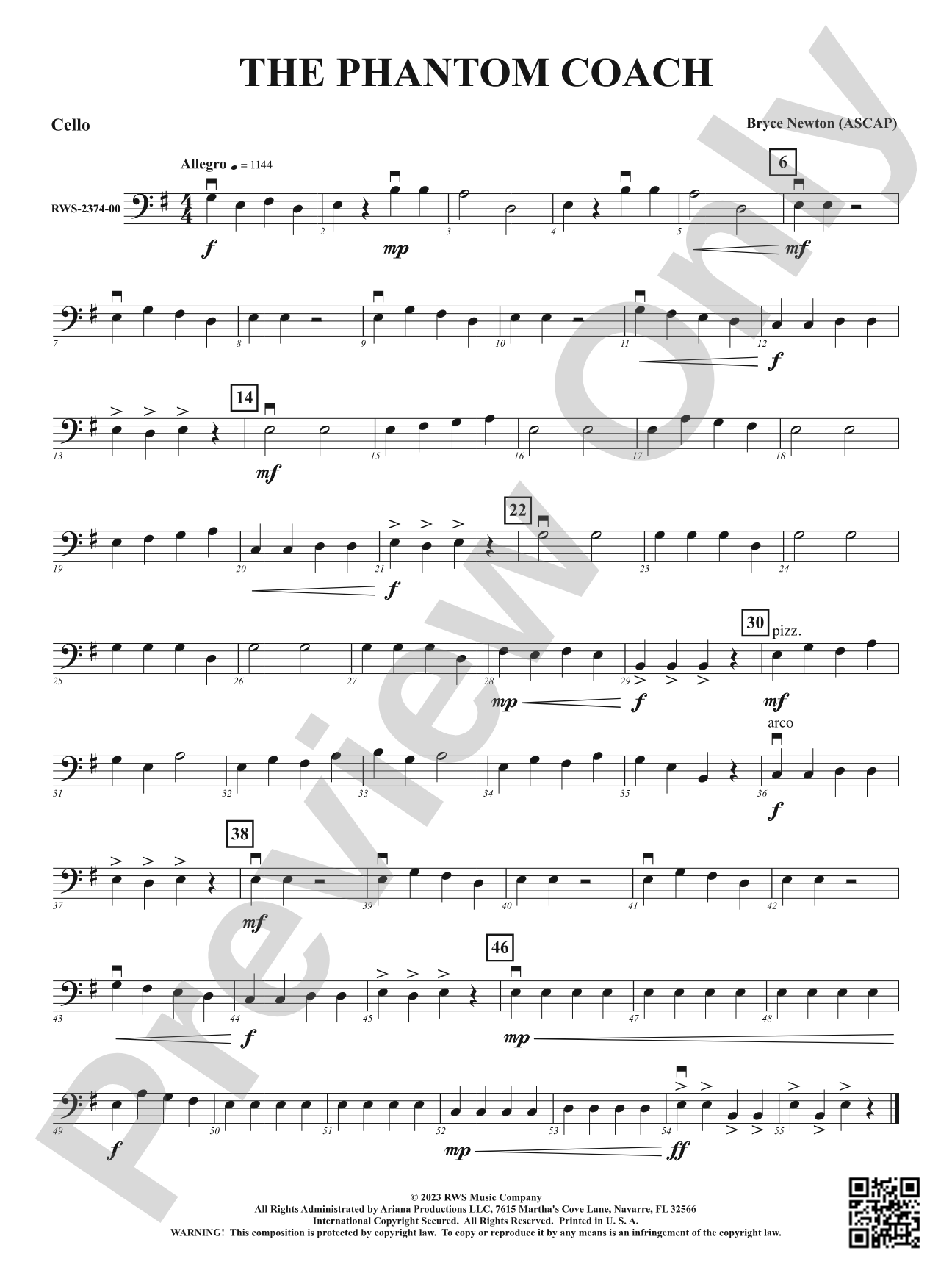 The Phantom Coach: Cello