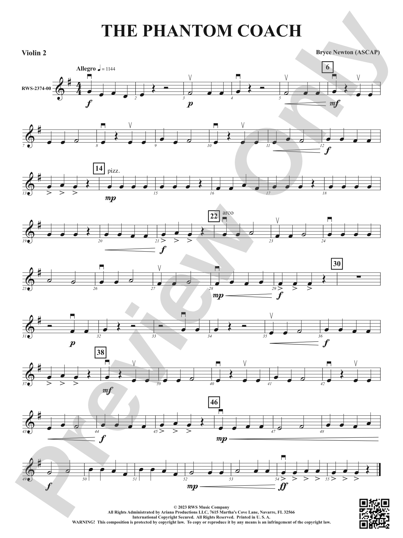 The Phantom Coach: 2nd Violin