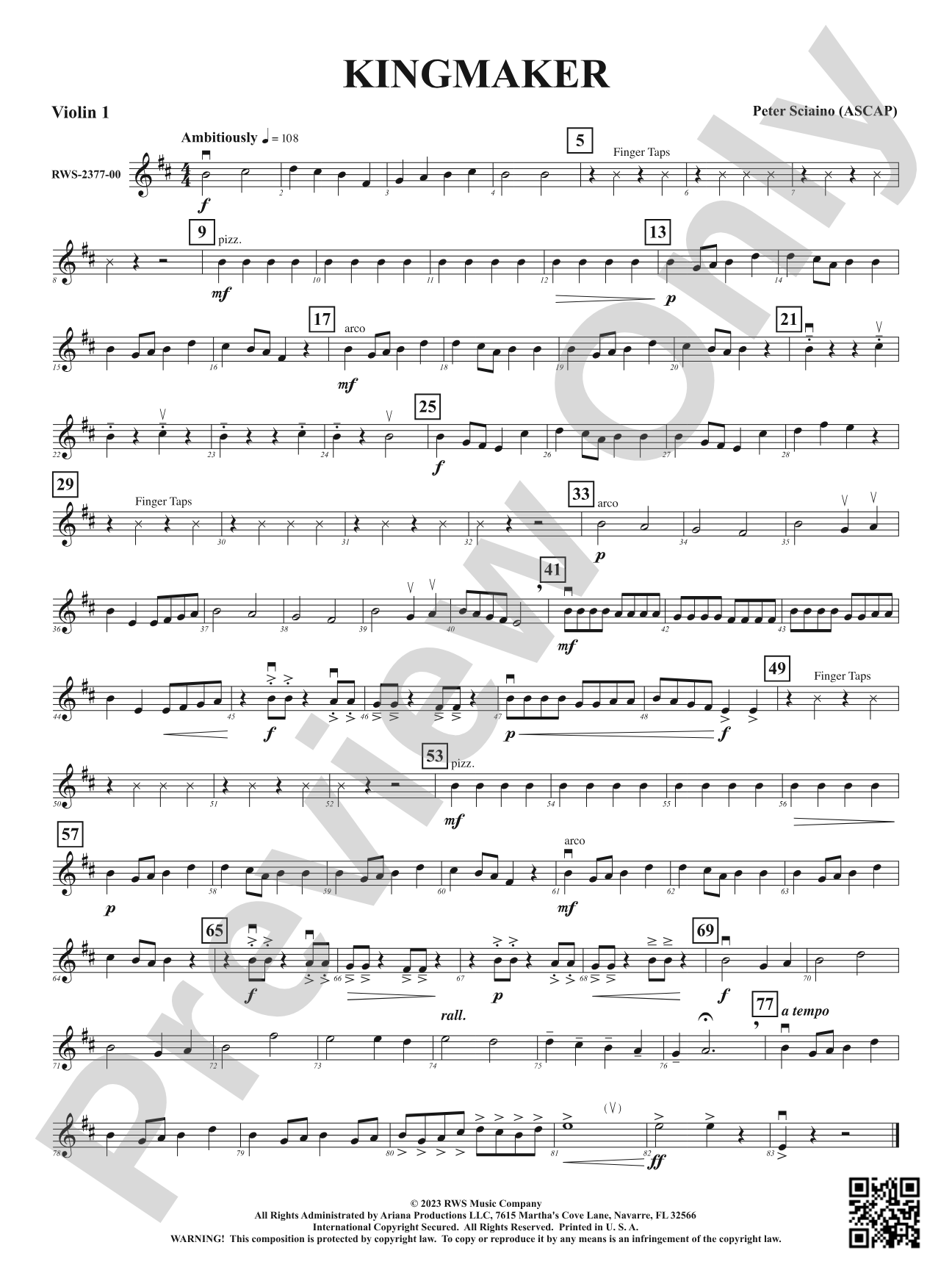 Kingmaker: 1st Violin