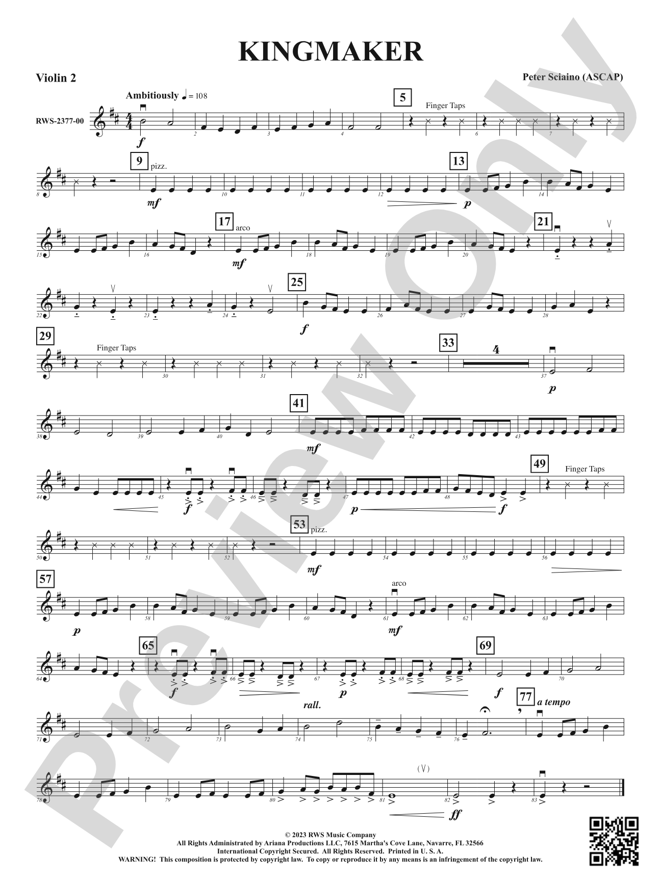 Kingmaker: 2nd Violin