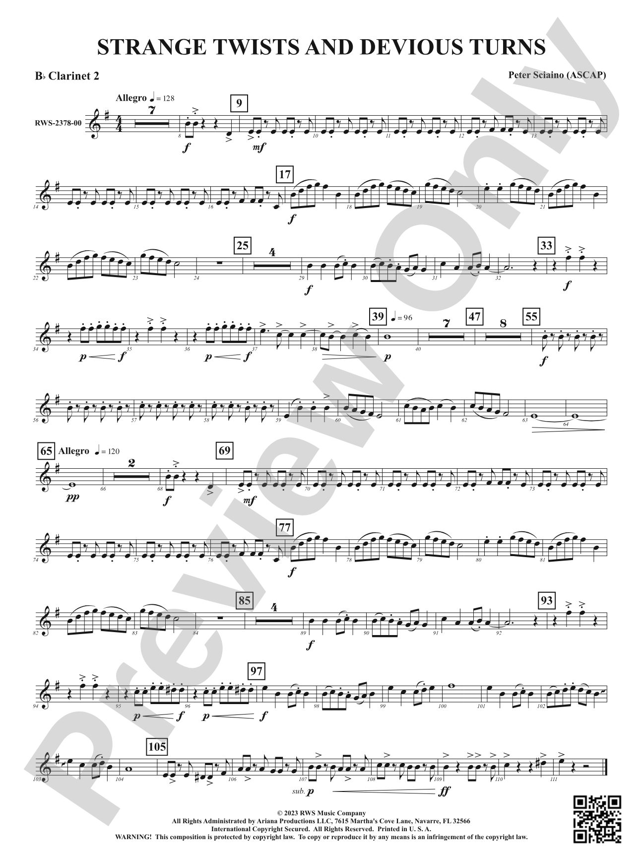 Strange Twists and Devious Turns: 2nd B-flat Clarinet