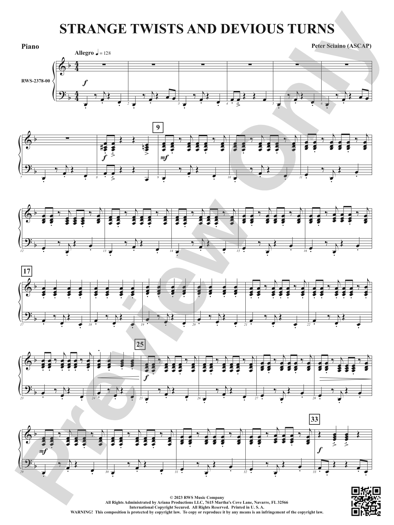 Strange Twists and Devious Turns: Piano Accompaniment