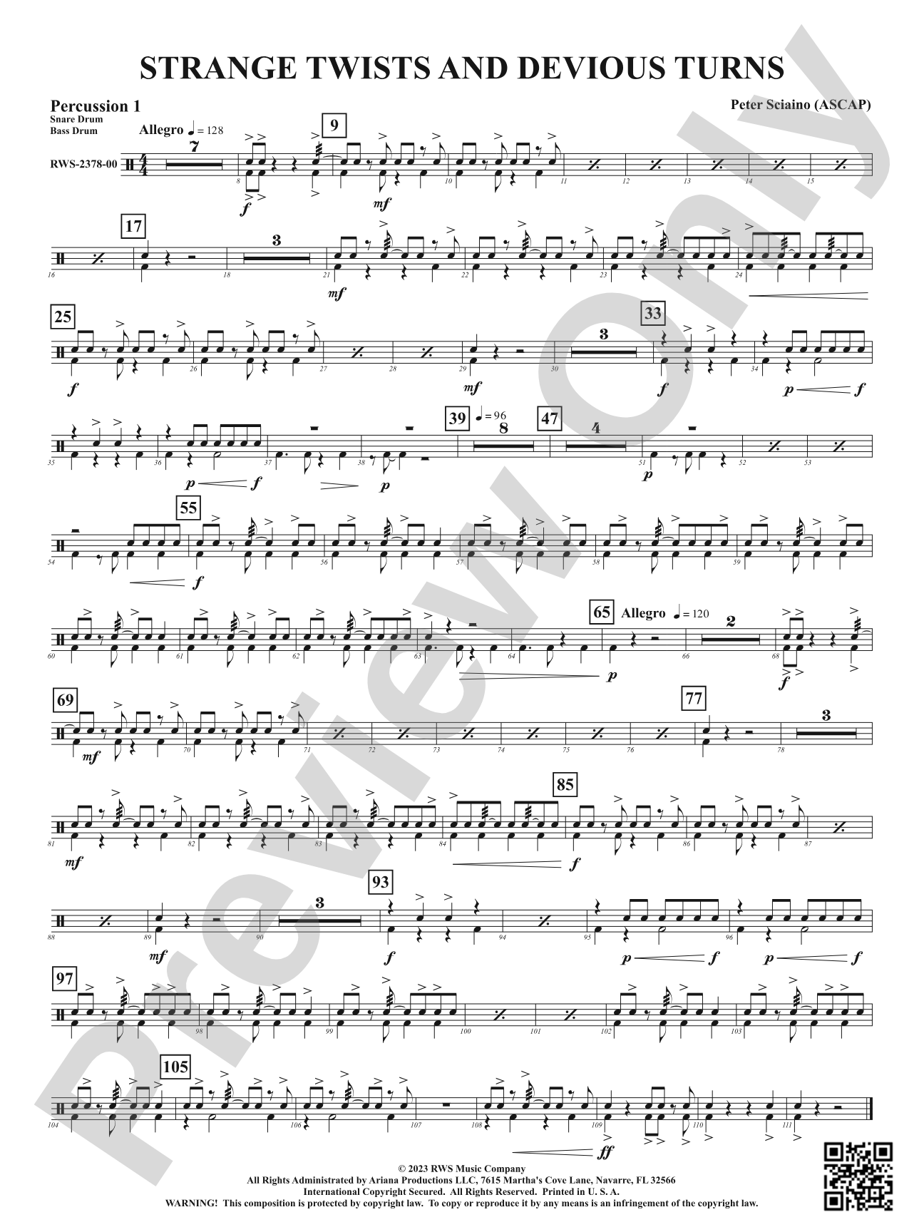 Strange Twists and Devious Turns: 1st Percussion