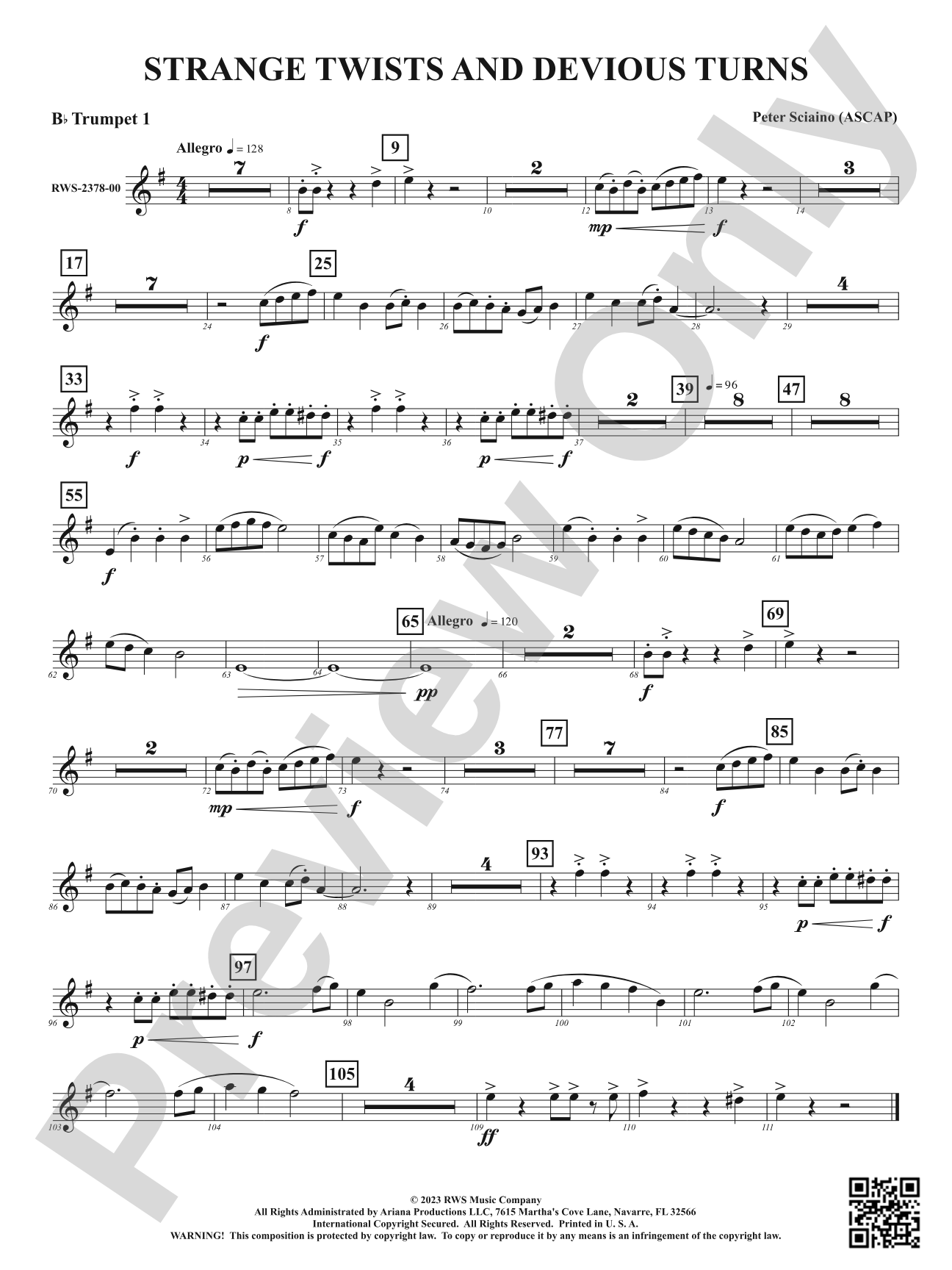 Strange Twists and Devious Turns: 1st B-flat Trumpet