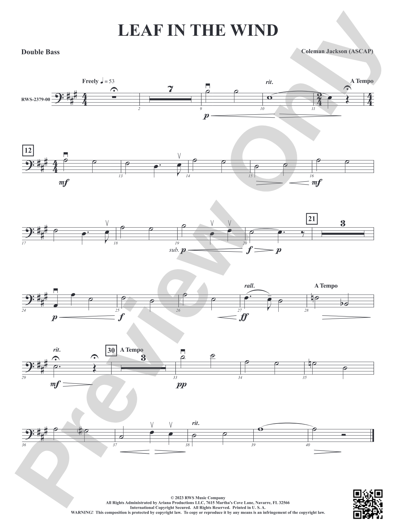 Leaf in the Wind: String Bass