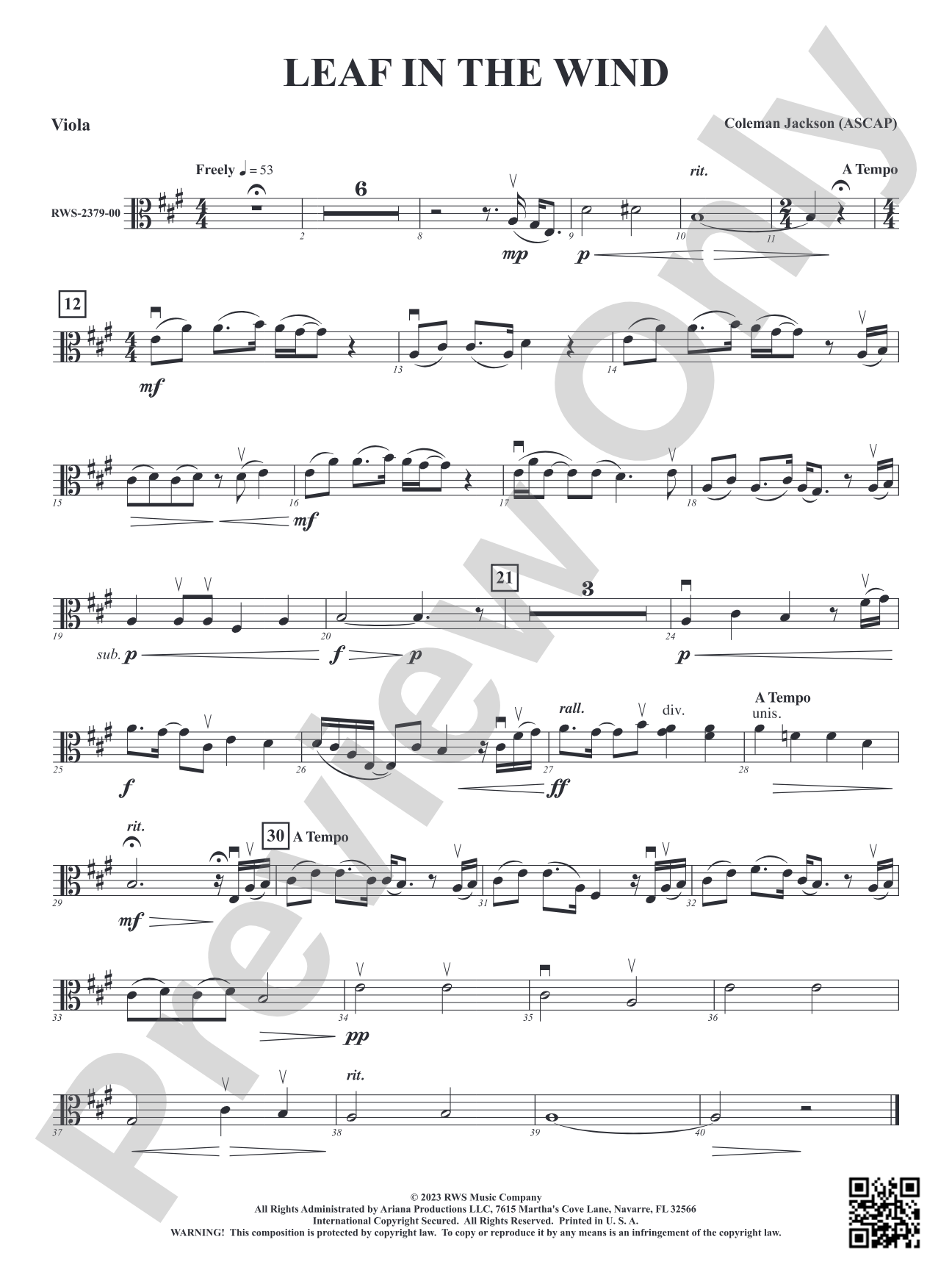Leaf in the Wind: Viola