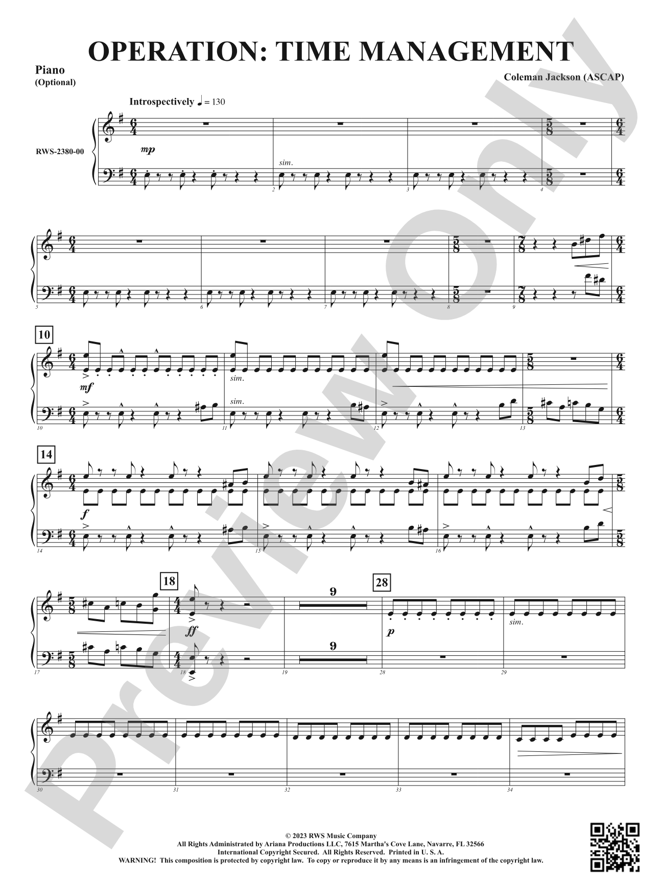 Operation: Time Management: Optional Piano