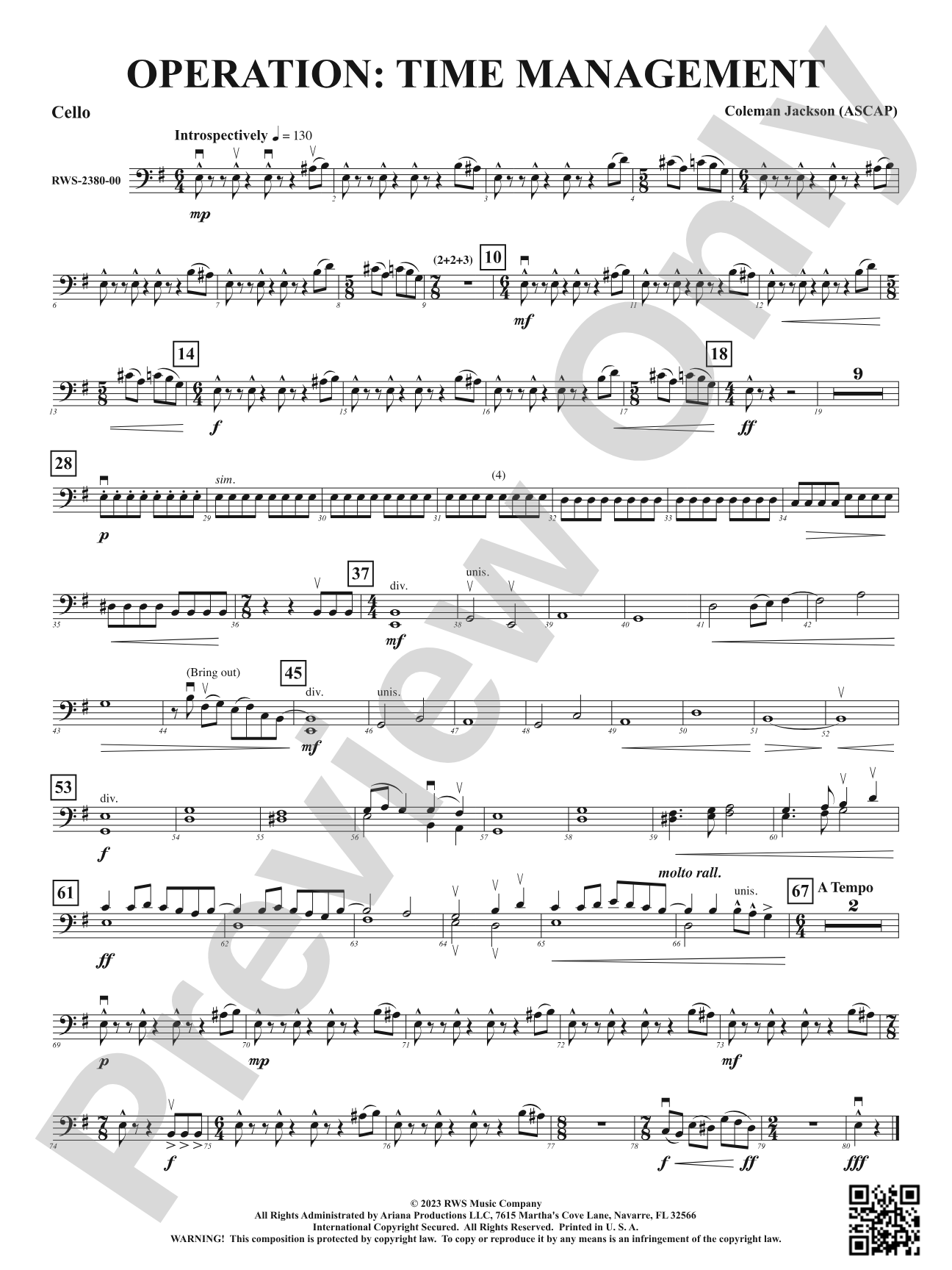 Operation: Time Management: Cello