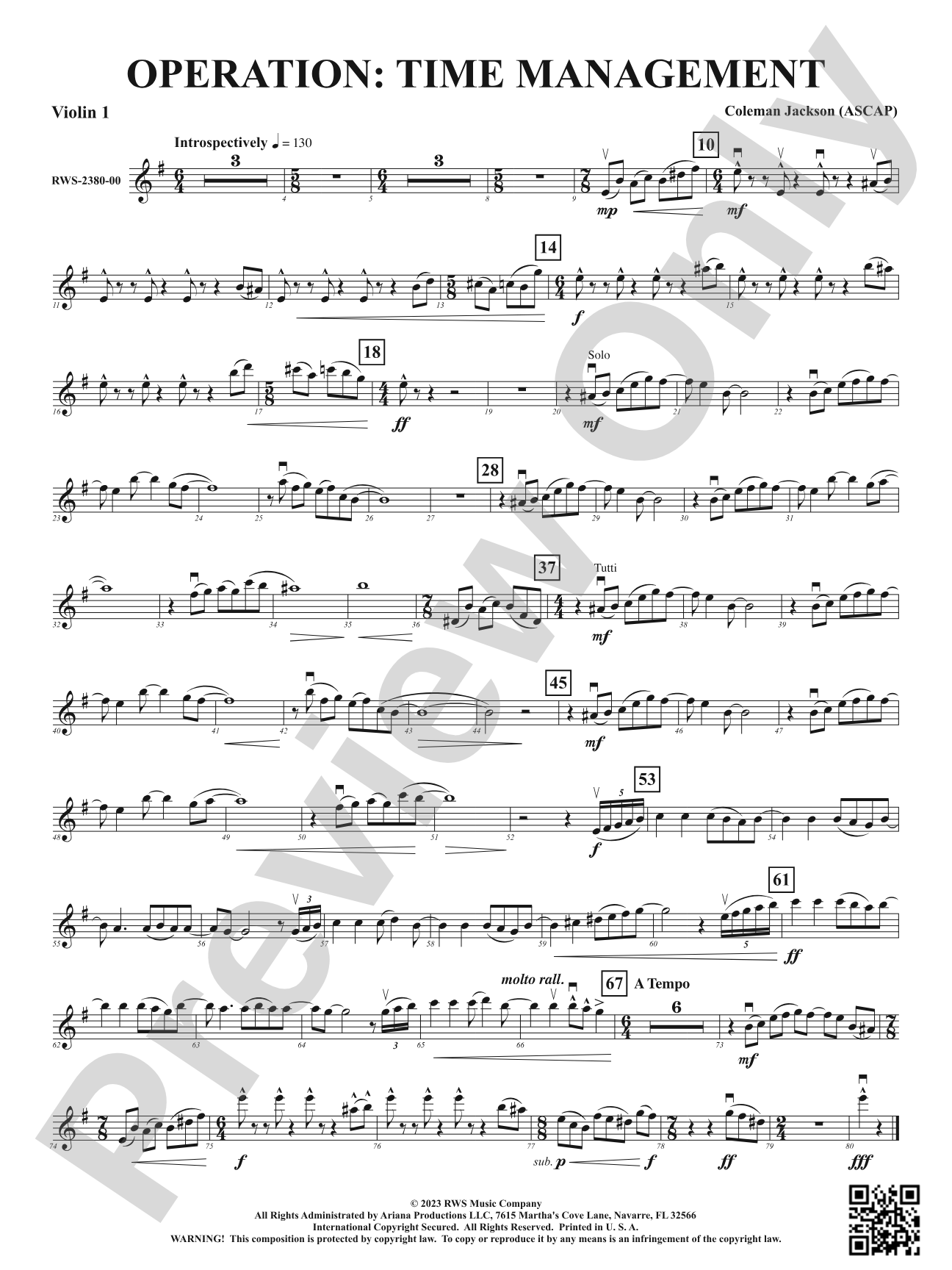 Operation: Time Management: 1st Violin