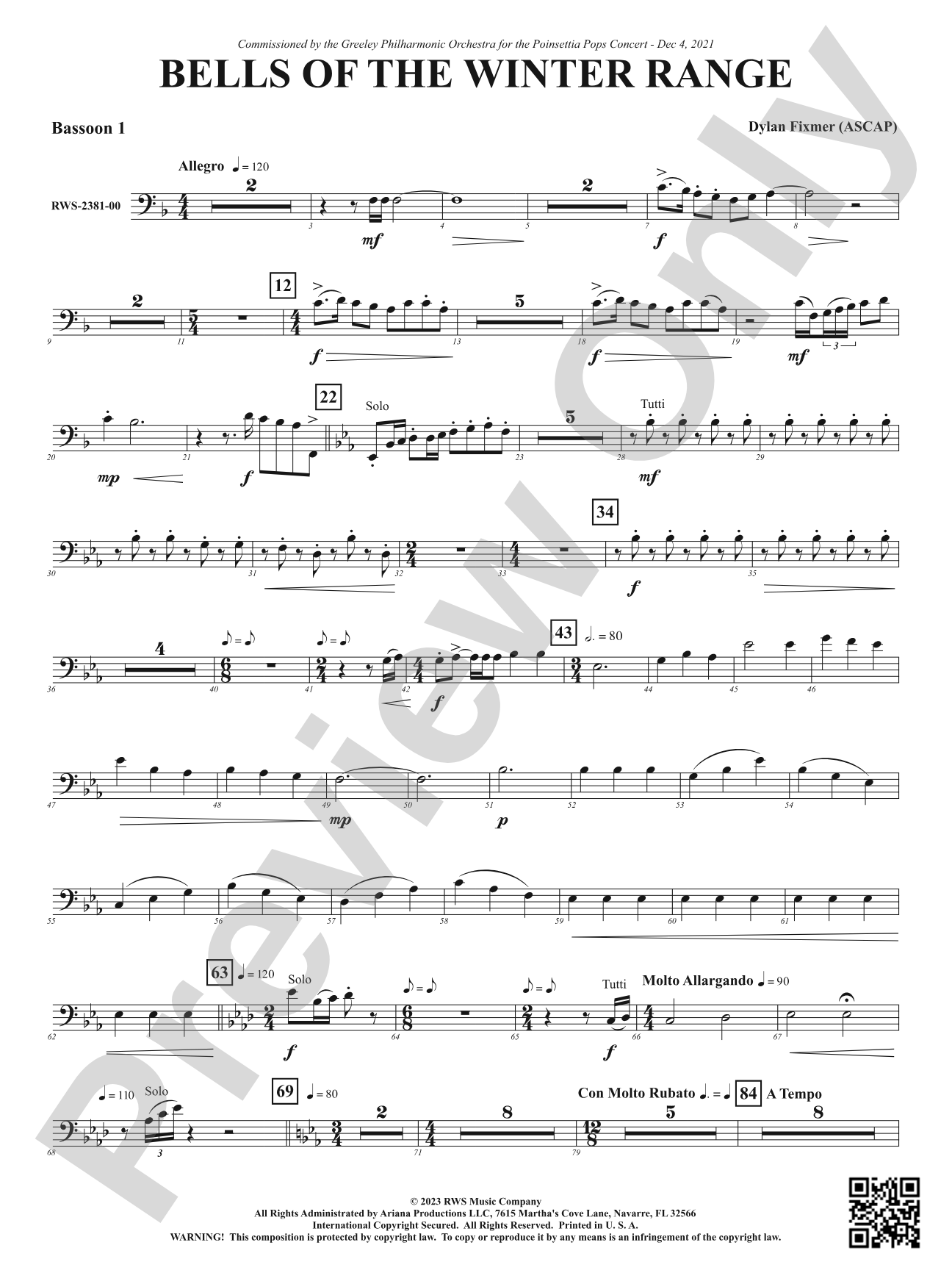 Bells of the Winter Range: Bassoon