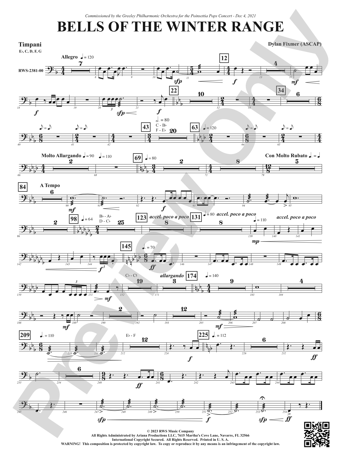 Bells of the Winter Range: Timpani