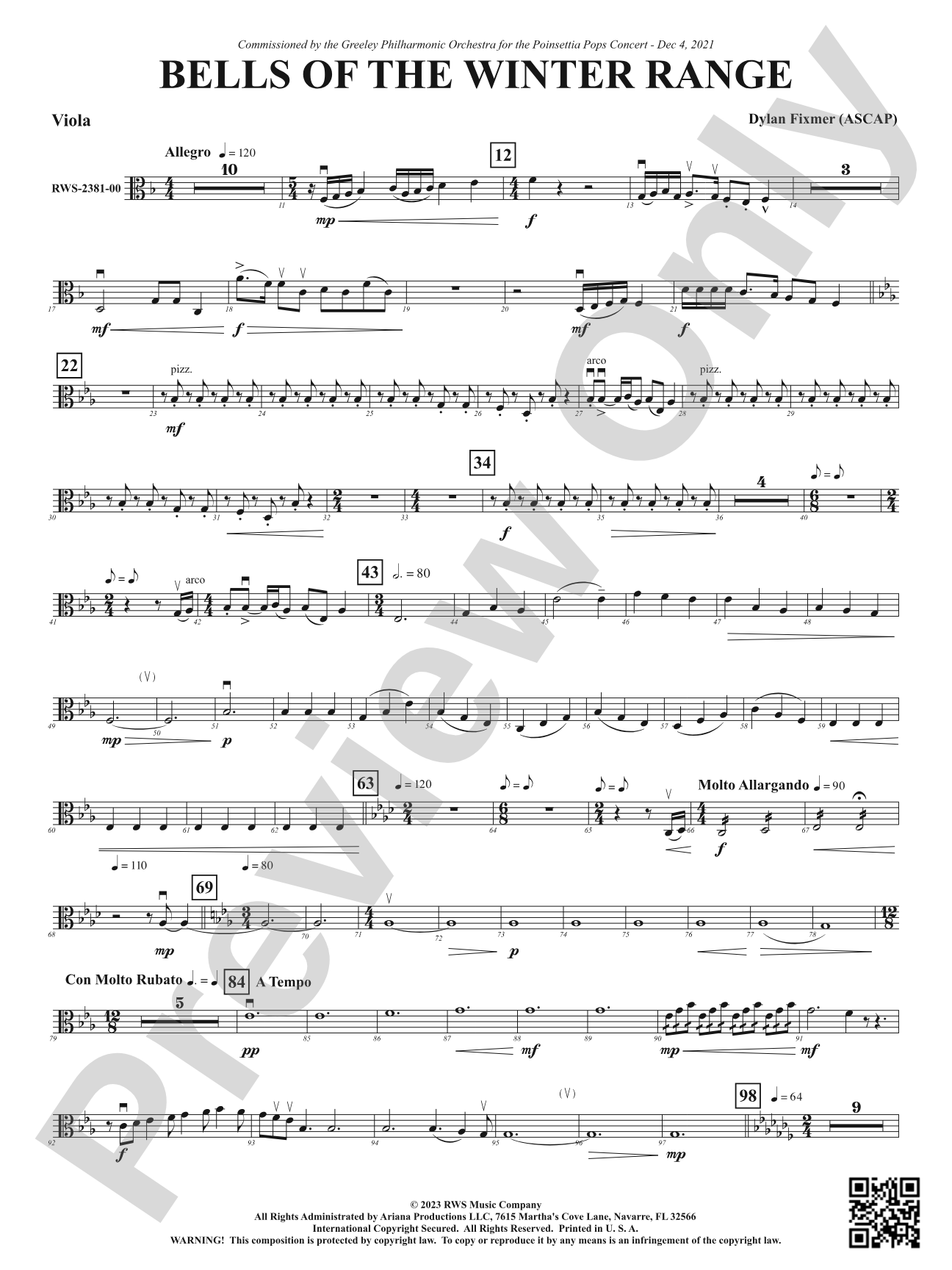 Bells of the Winter Range: Viola