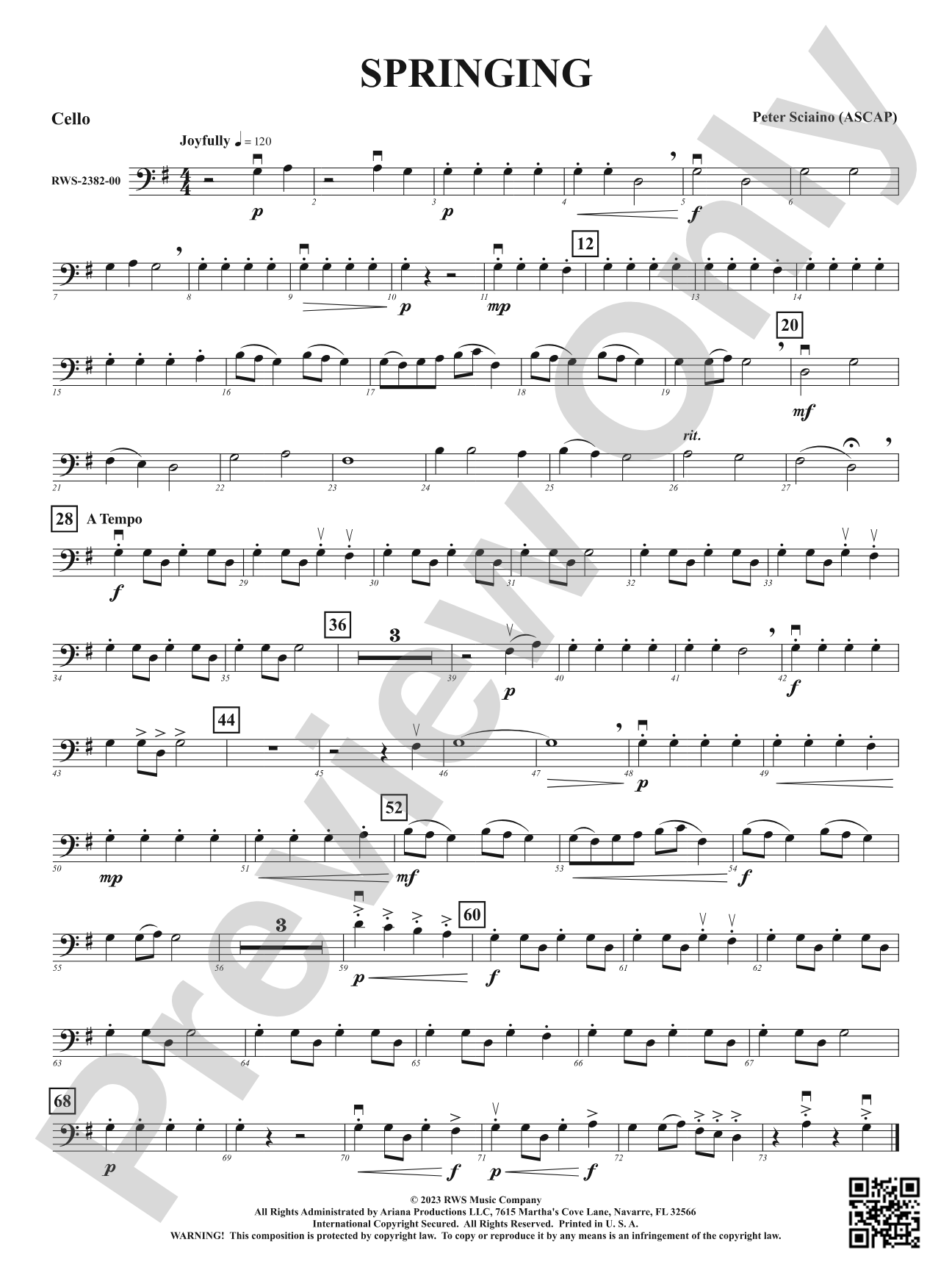 Springing: Cello
