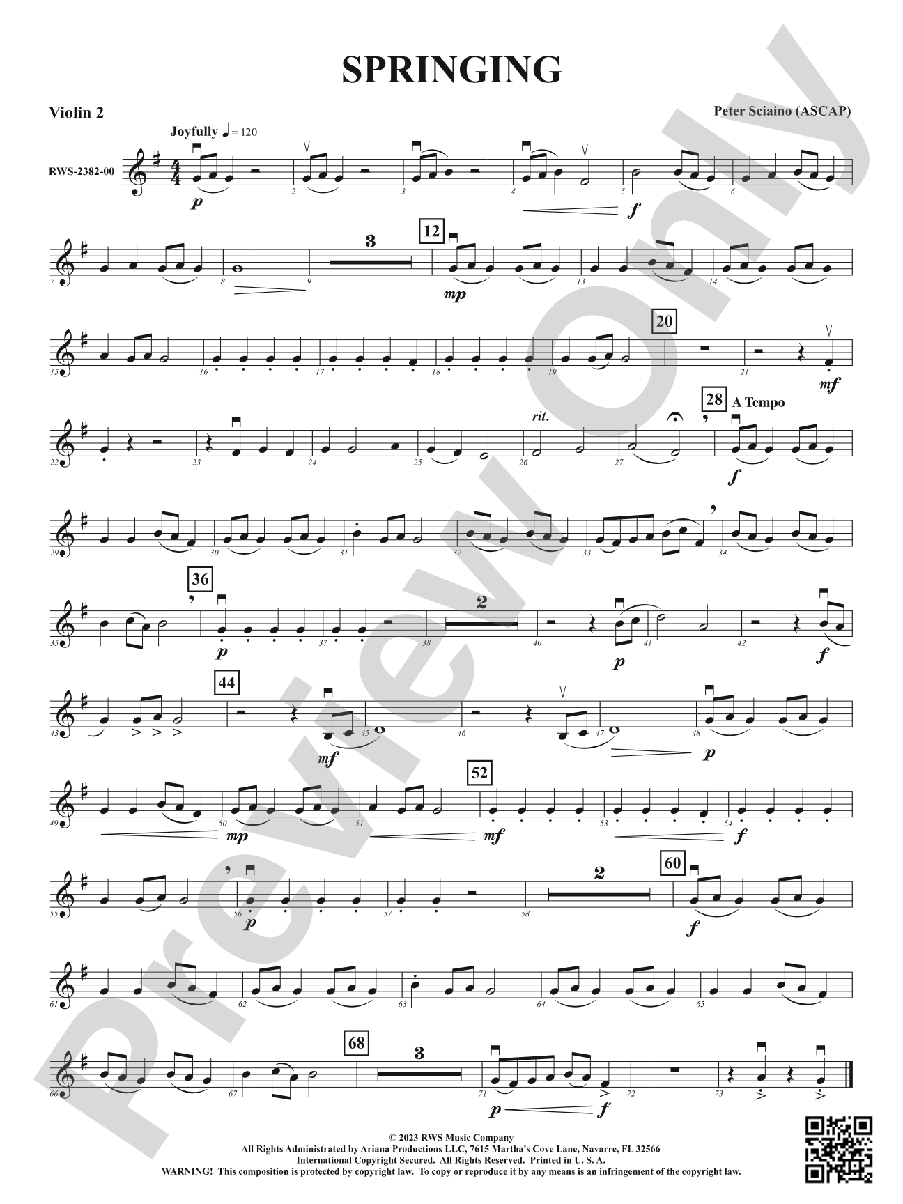 Springing: 2nd Violin