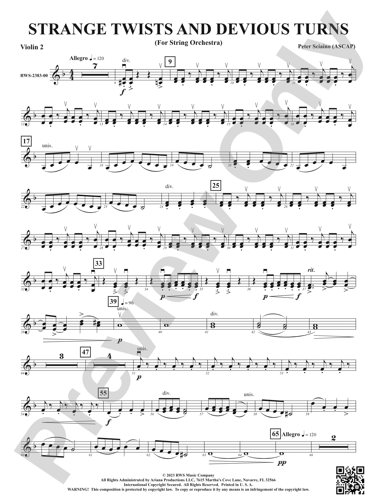Strange Twists and Devious Turns - For String Orchestra: 2nd Violin