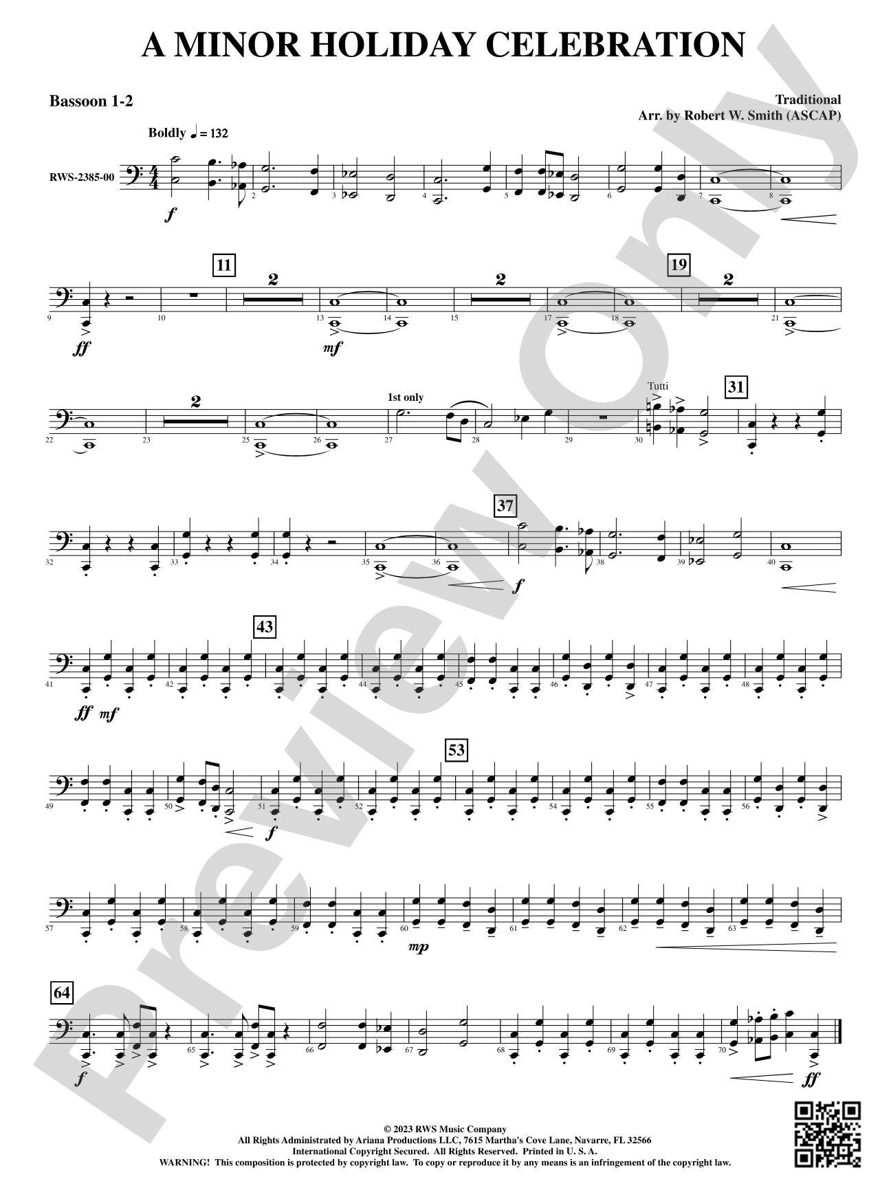 A Minor Holiday Celebration: 1st & 2nd Bassoon